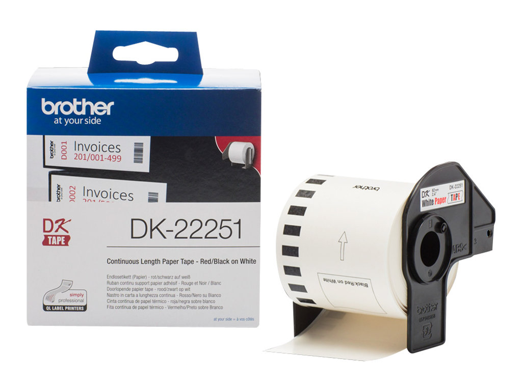 Ruban Compatible Brother DK22205 - Noir Sur Fond Blanc, Lot De 20 Rubans, Neuf