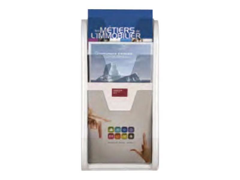Présentoir Polystyrène 10.1 Cm Support à Dépliants TAYMAR 3 Compartiments - Format 1/3 A4 (trifold) - Transparent, Montage Mural Possible