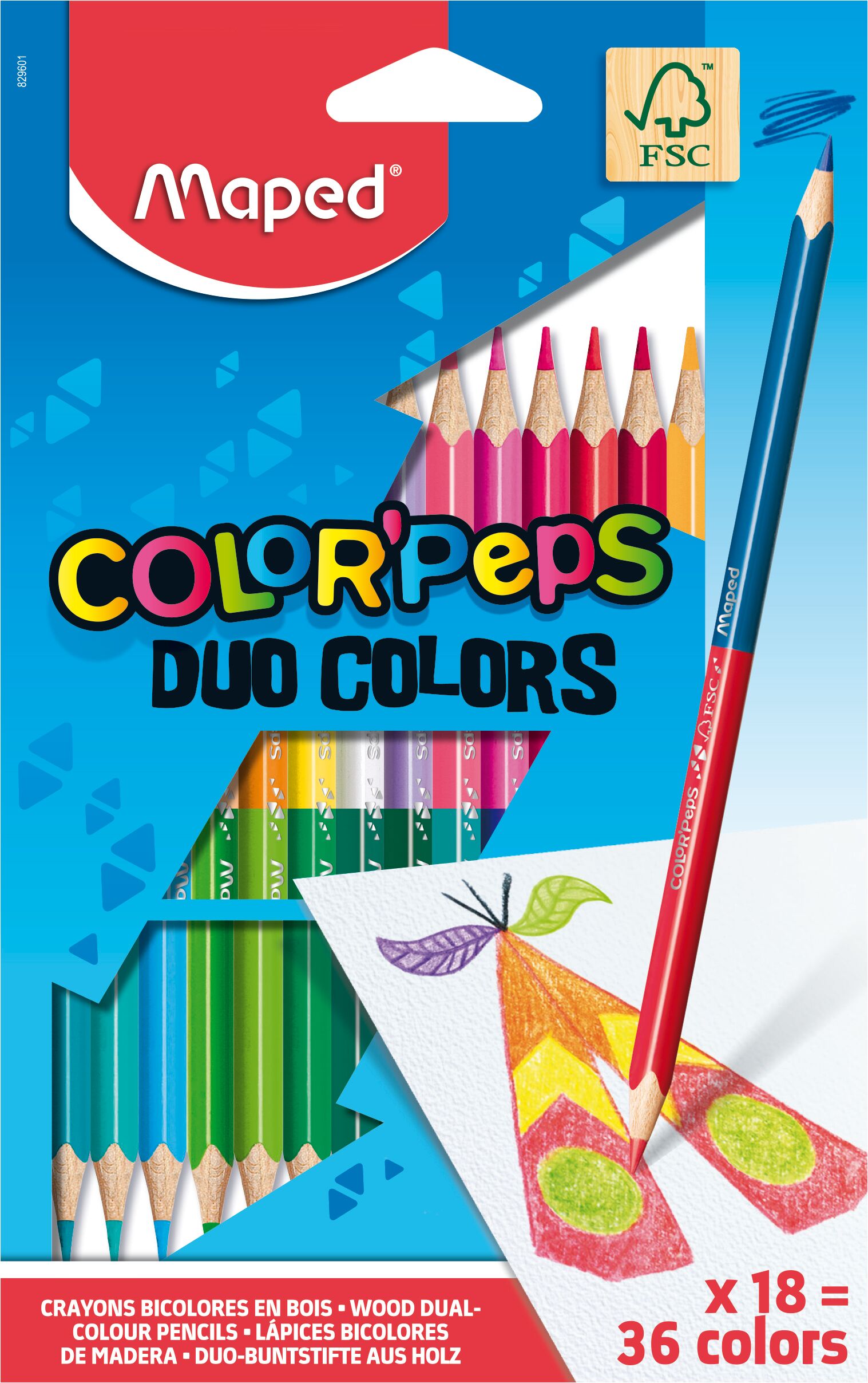 Maped Color'Peps - Trousse garnie à colorier - comprend 12 feutres et 12 crayons de couleur Pas Cher | Bureau Vallée