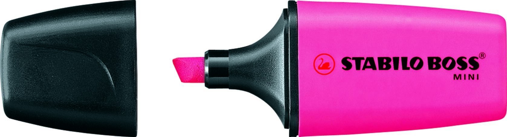 10 Surligneurs STABILO BOSS MINI By Snooze One - Fluorescents Rose - Format Pocket Anti-Dessèchement