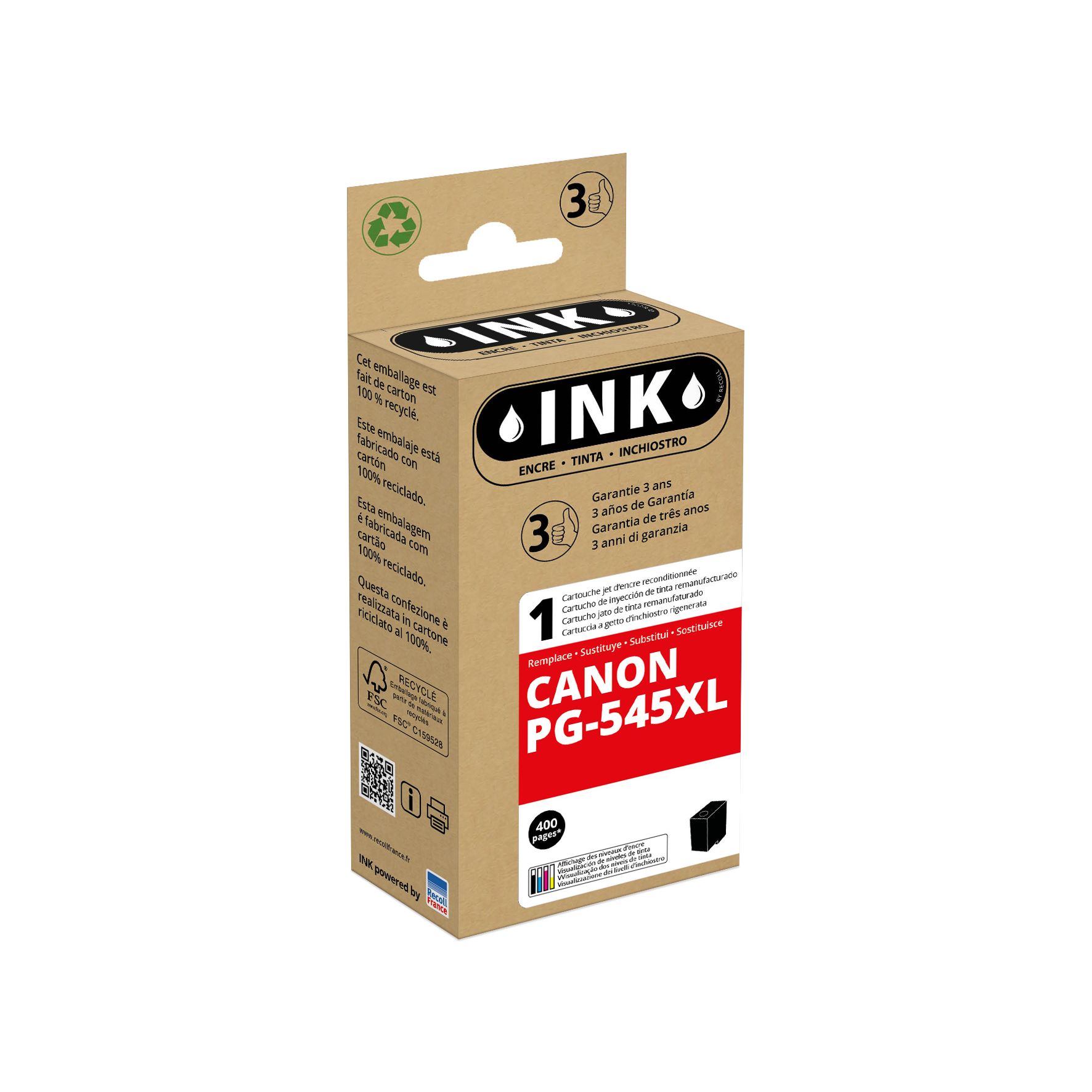 Cartouche D'encre Remanufacturée 2 X PG545XL Noir Pour Canon Pixma MX495 - Neuf