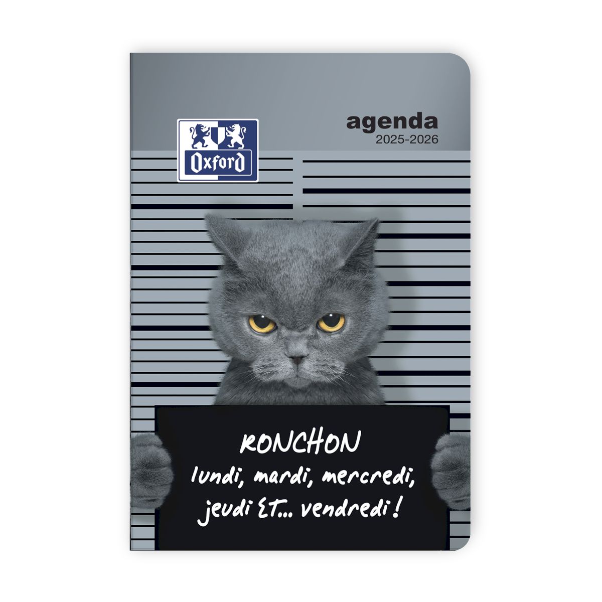Agenda Escolar 2025-2026 Funny Pets Chat (12x17 Cm) - Diario De Agosto A Julio Con Papel Clairefontaine