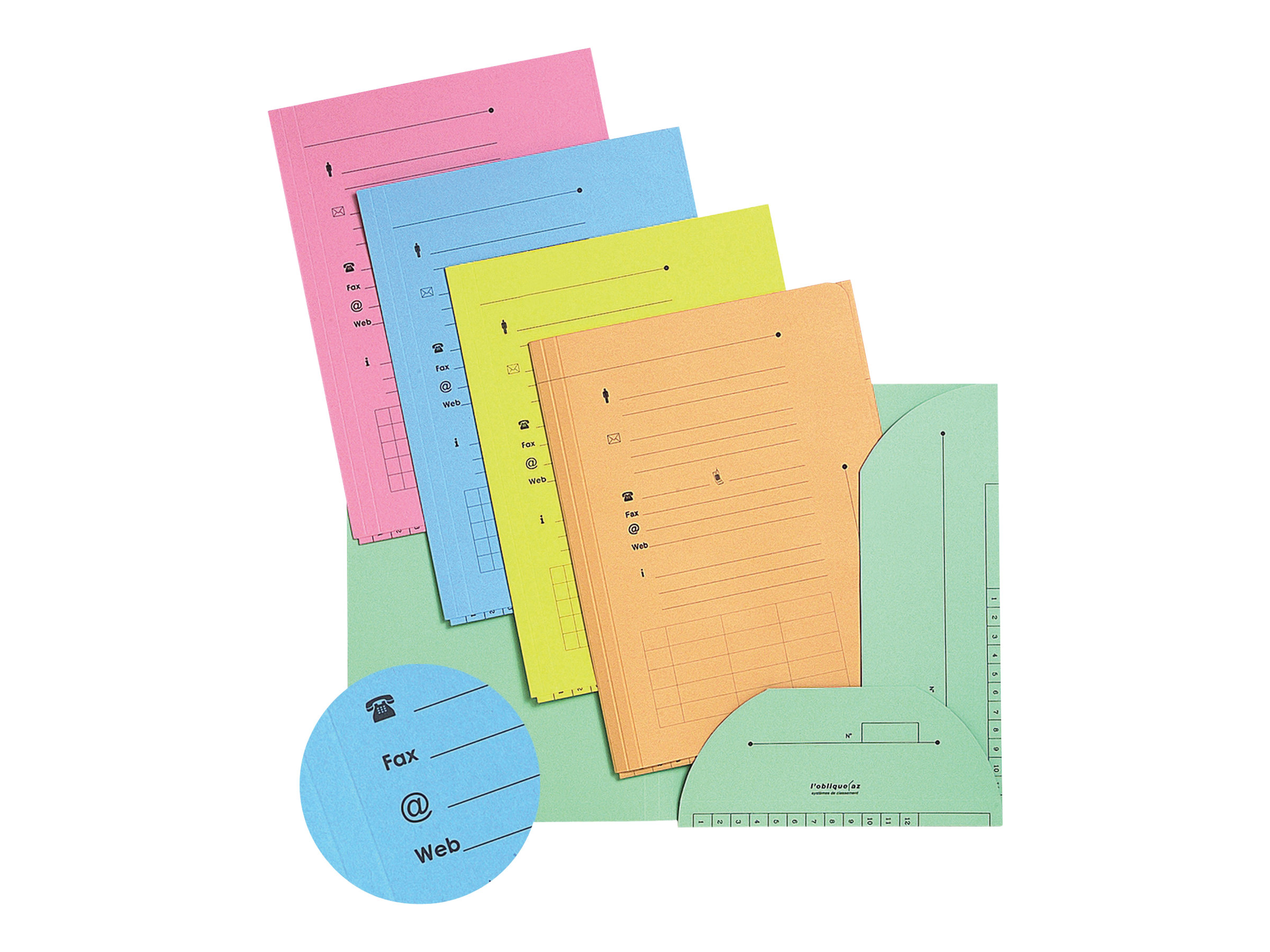 Chemises Carton à élastiques – Lot De 5 Couleurs – Format Folio 24,5x34 Cm – 600 G/m² – Organisation Bureau/école - 2