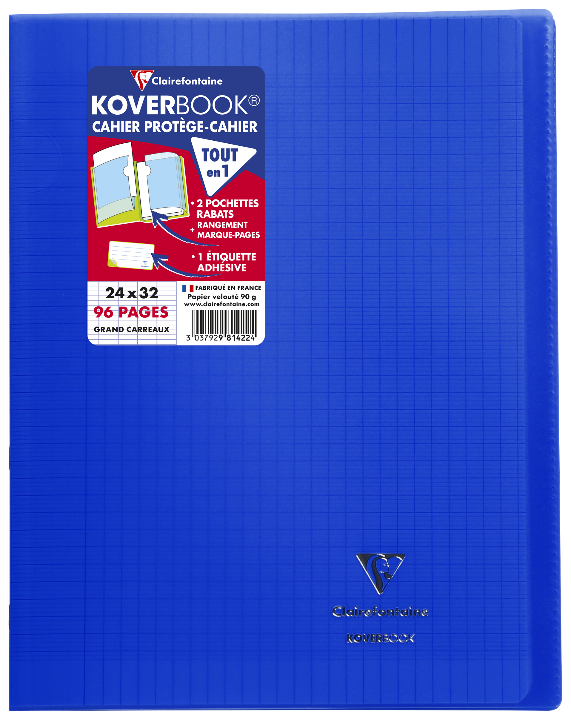 Kovrbook Blush Cahir Piqur Avc Rabats 170X220 48 Pags Sys Papir P..F.C. 90G Couvrtur Opaqu 4 Coulurs Pastl Clairfontain - coloris alé au millur prix