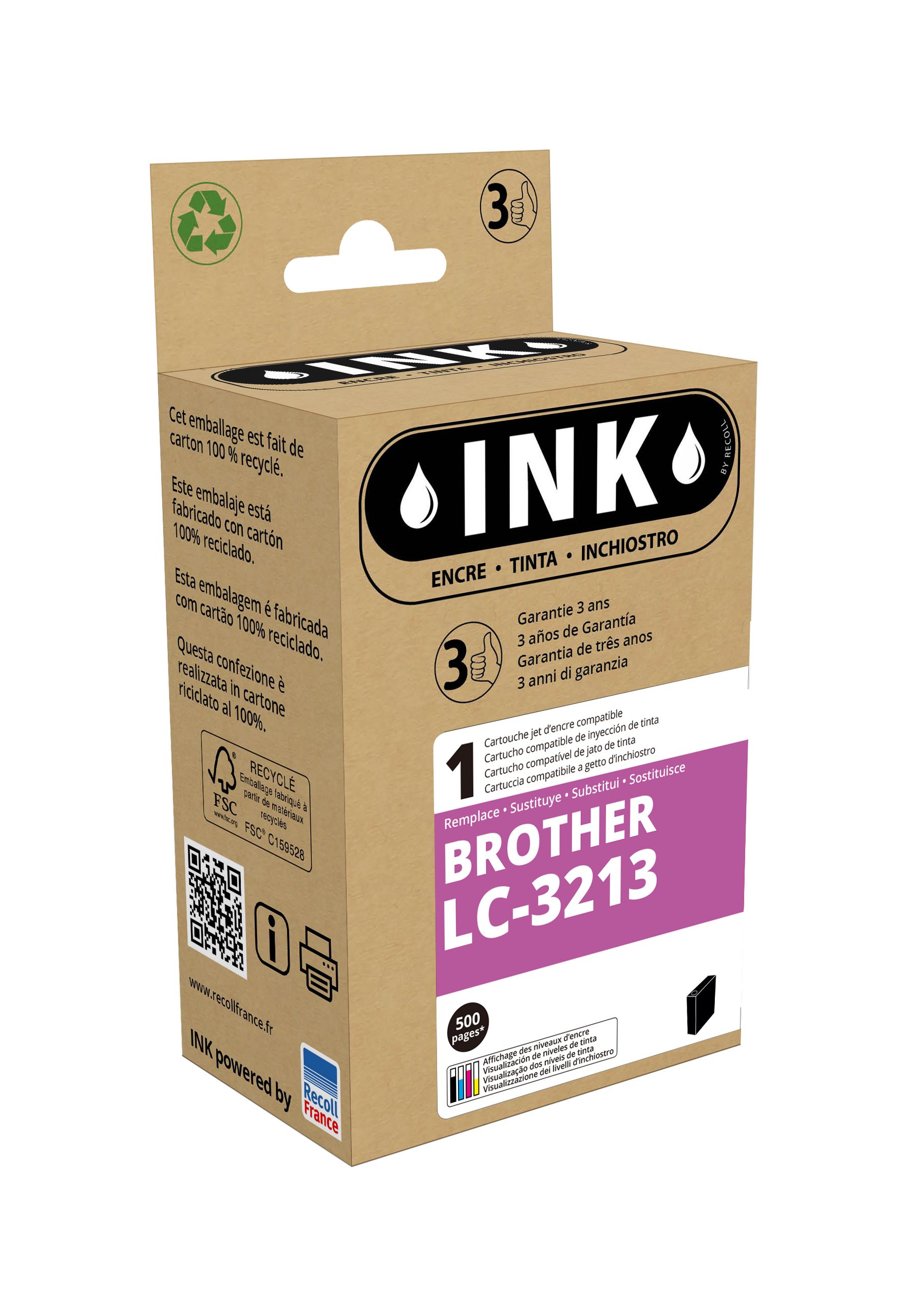 Cartouche D’encre Brother LC3213M Magenta – Authentique & Neuf Sous Emballage D’origine