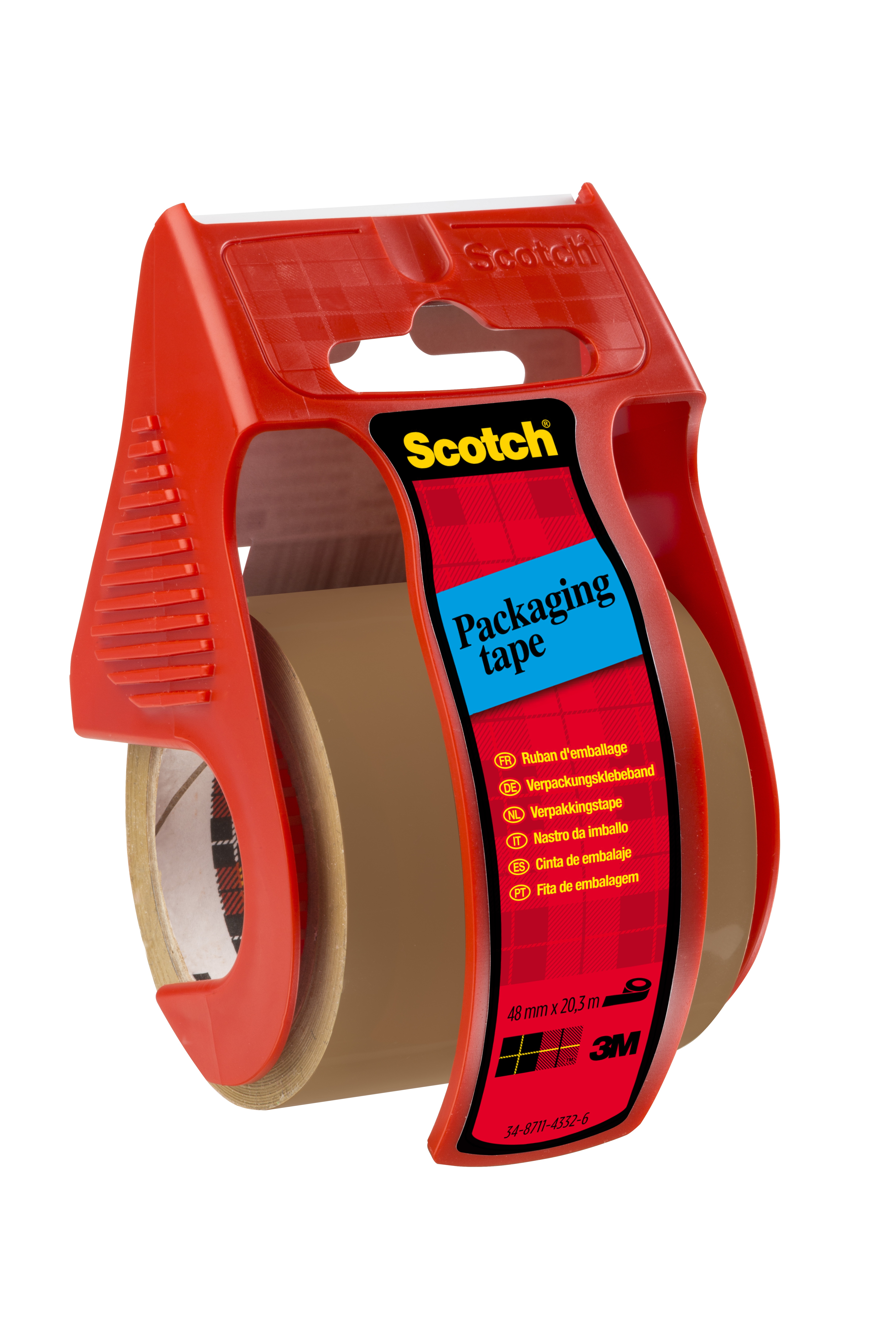 Scotch - Ruban adhésif d'emballage sur petit dévidoir - havane - 50 mm x 20m