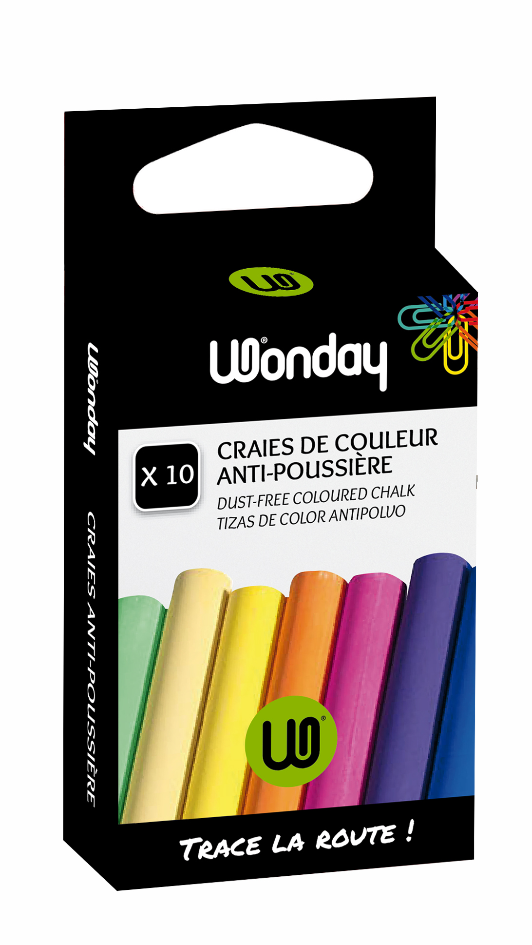 Wonday - 10 Craies couleurs assorties - anti poussière