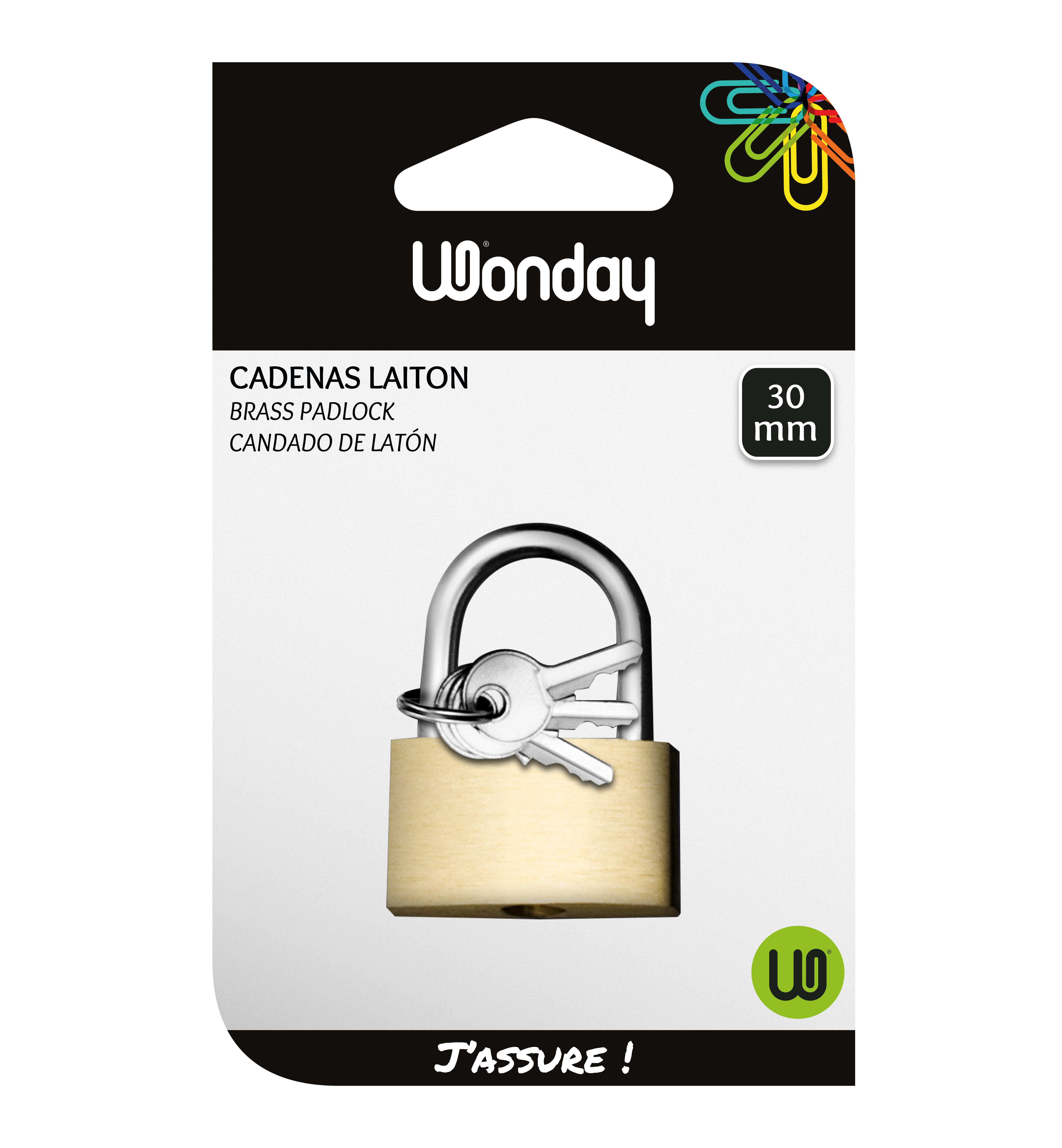 Wonday - Cadenas laiton à clé - 30 mm Pas Cher