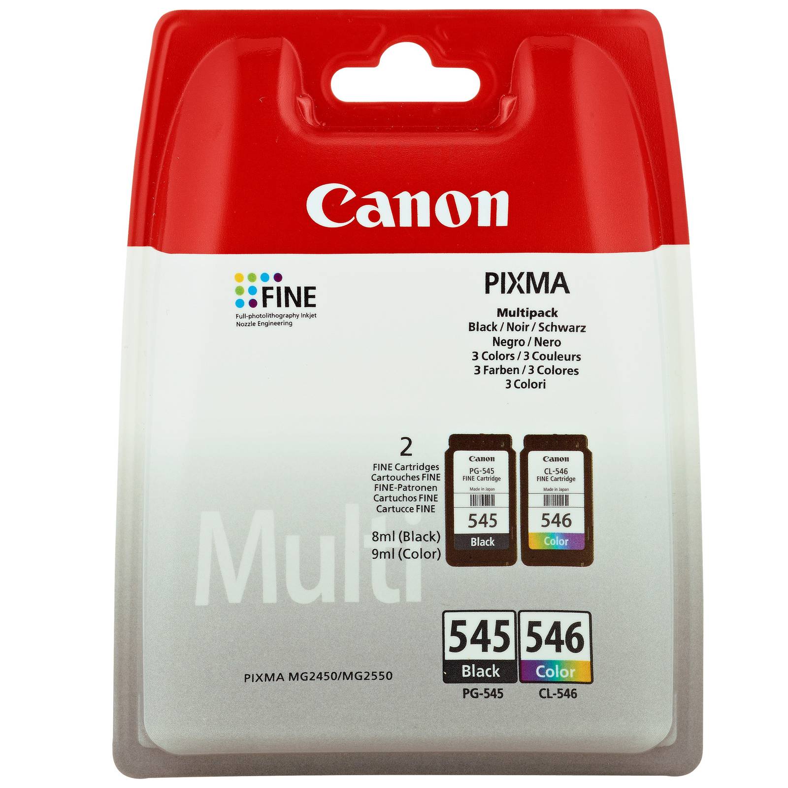 Cartouches Canon PG545XL-CL546XL, LOT de 2 cartouches compatibles Canon  PG-545XL et CL-546XL noir et couleur - GRANDE CAPACITÉ