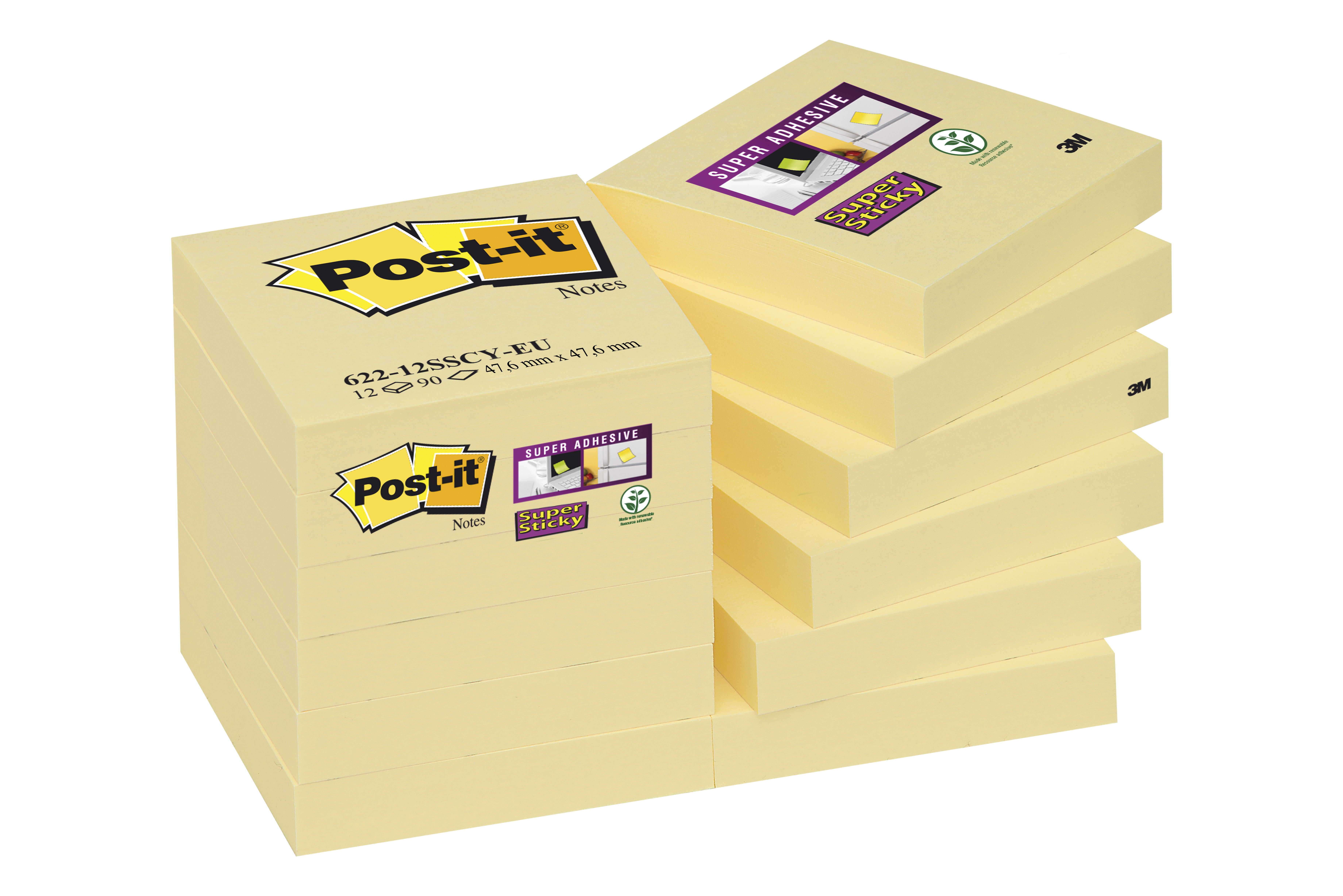 Blocs de 90 notes repositionnables Super Sticky - Jaune pastel - 7