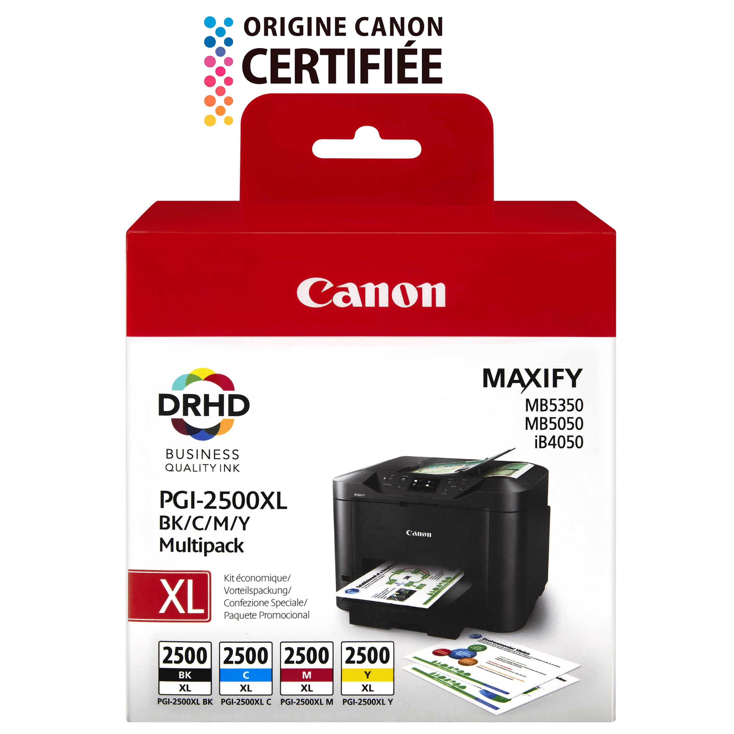 Canon PGI-2500XL - Pack de 4 - noir, cyan, magenta, jaune - cartouche d'encre originale