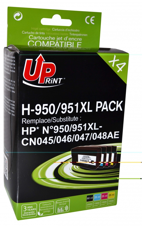 Cartouche compatible HP 950XL/951XL - pack de 4 - noir, cyan, magenta, jaune - Uprint