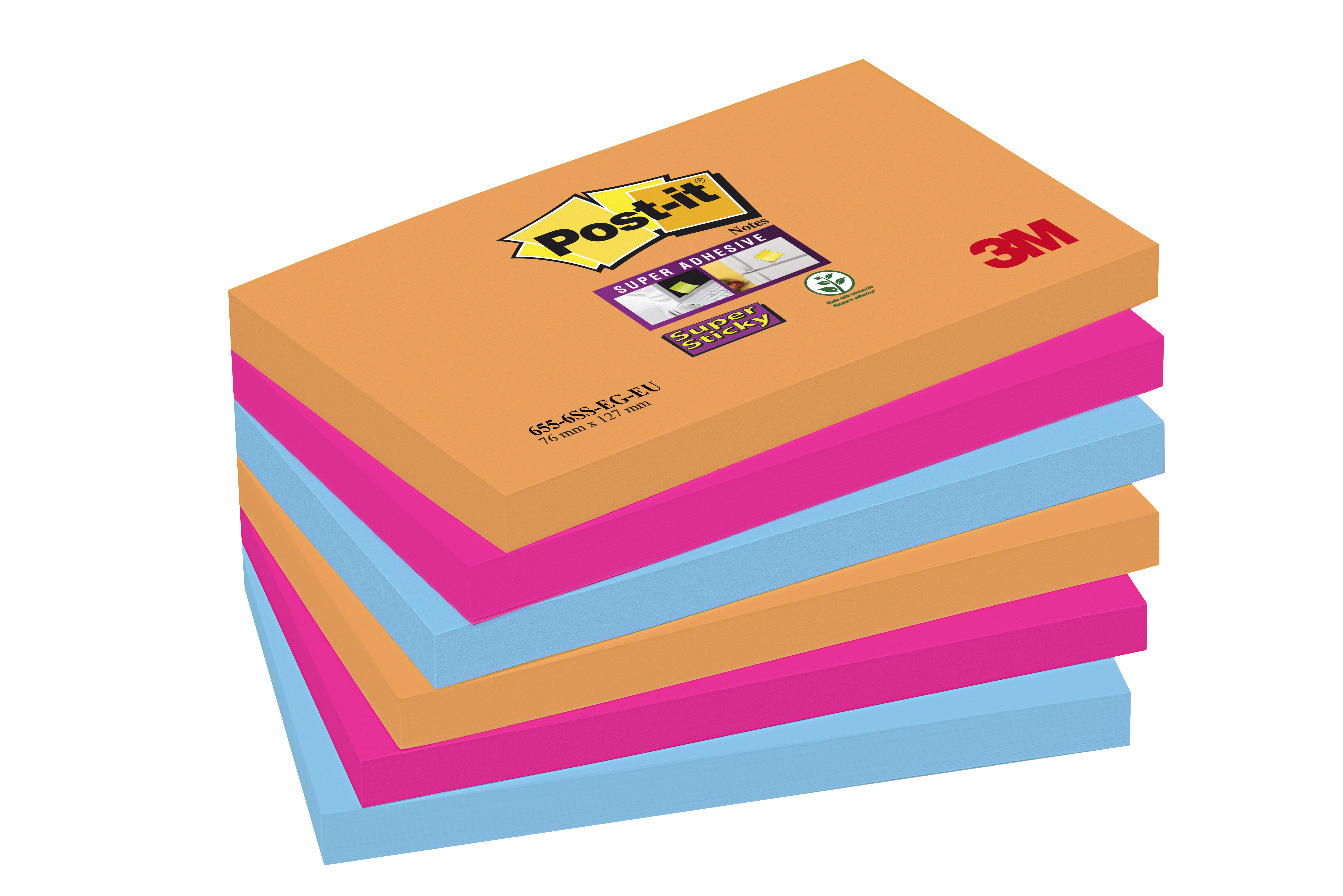 Notes couleurs Playful Super Sticky Post-it 76 x 127 mm