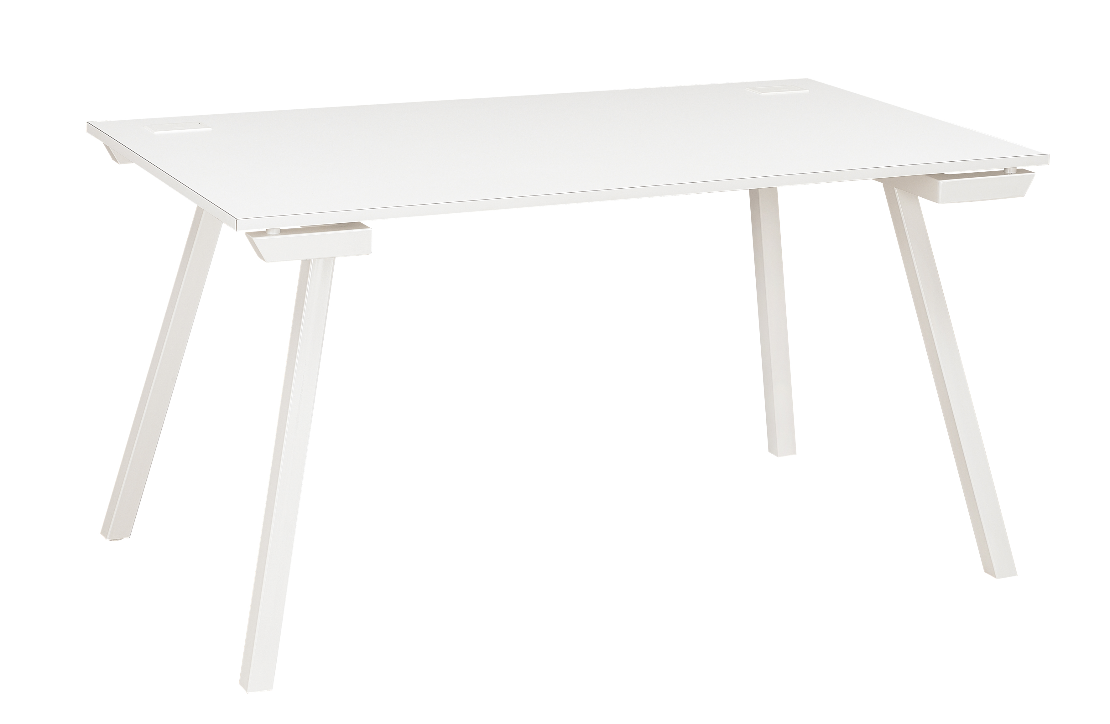 Table d'appoint SUNDAY - L 120 cm - Pieds trapèze - Blanc
