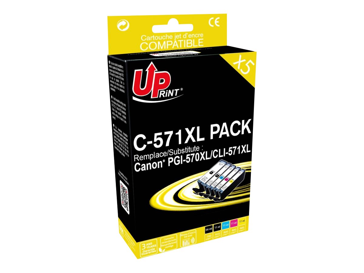 ✓ Pack 5 cartouches compatibles CANON PGI-570XL/CLI-571XL couleur pack en  stock - 123CONSOMMABLES
