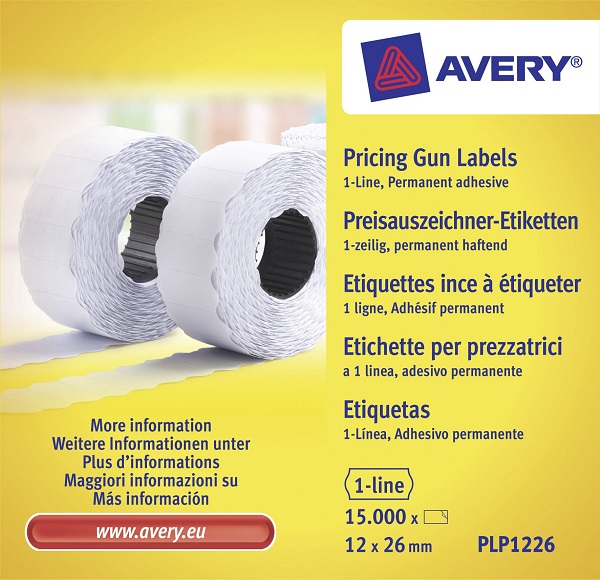 Avery - 10 rouleaux de 1500 étiquettes pour étiqueteuse 1 ligne