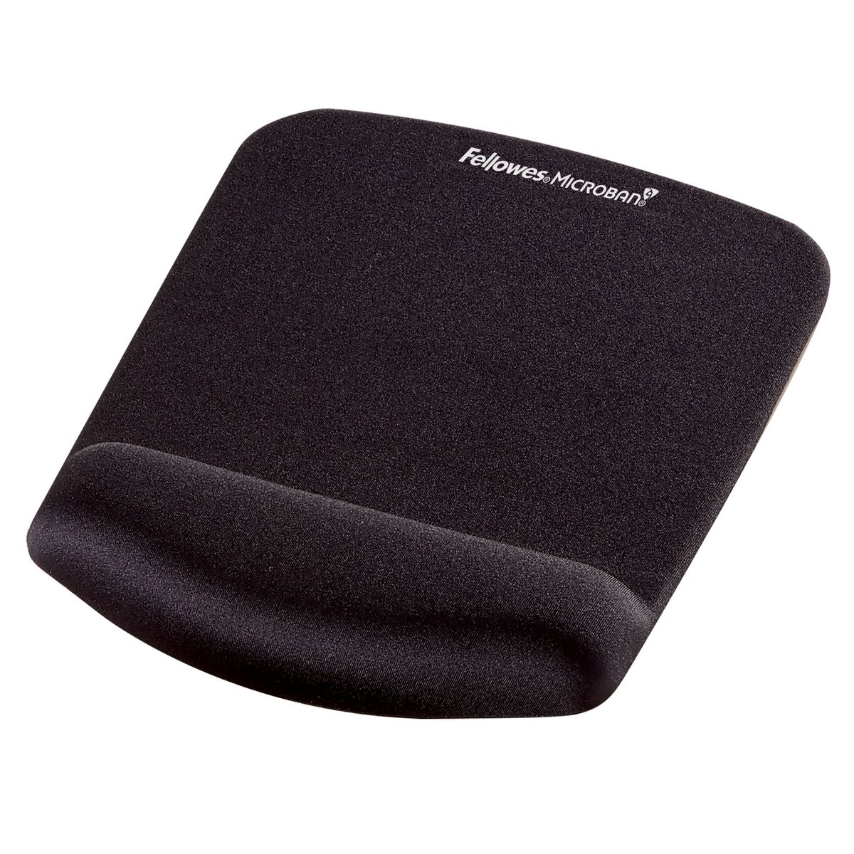 Fellowes PlushTouch - Tapis de souris / repose-poignets ergonomique - noir - protection anti-bactérienne Microban - surface douce et antidérapante