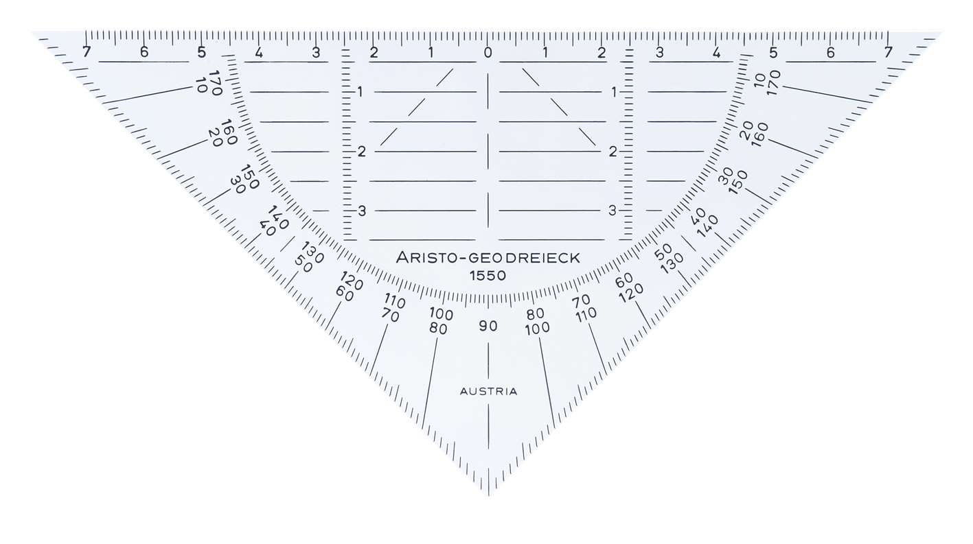 Aristo GEO-DREIECK 1550 - Équerre transparente flexible - 16 cm