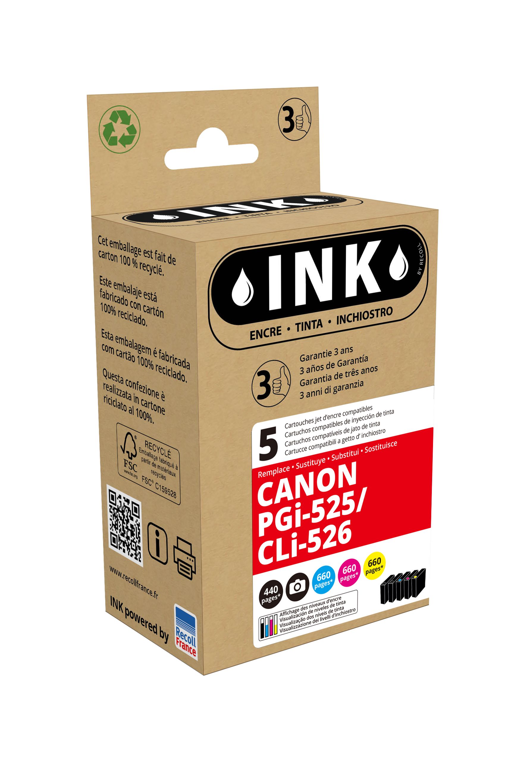 10 Compatible Encre Cartouches Pour Canon PGI-525 CLI-526 Pixma