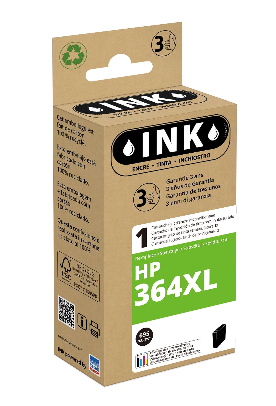 Cartouche compatible HP 364XL - noir - ink