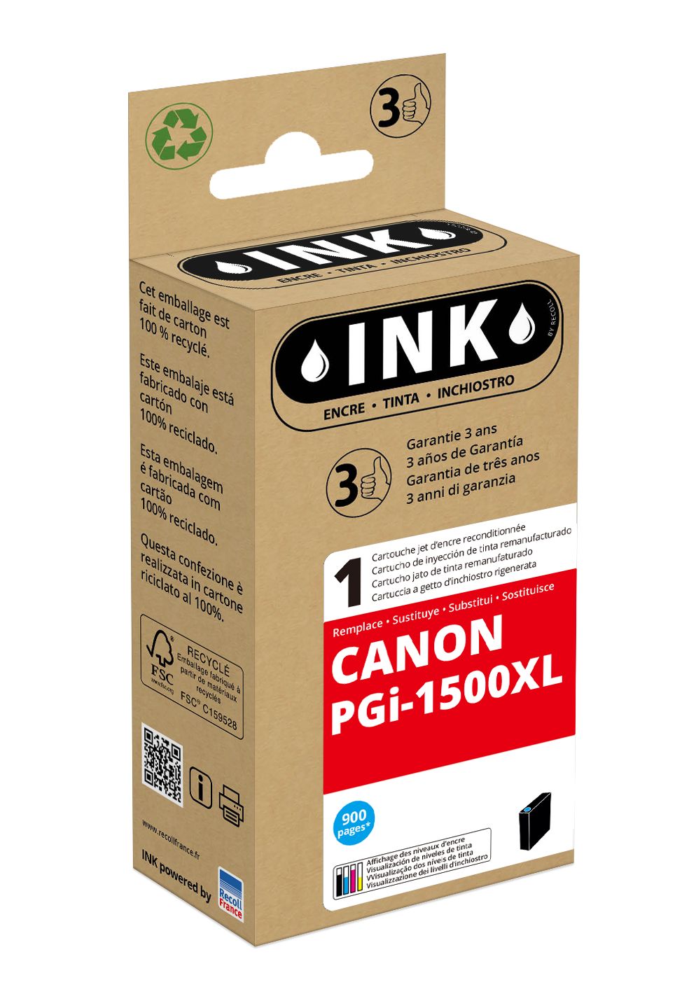 Cartouche compatible Canon PGI-1500XL - cyan - ink