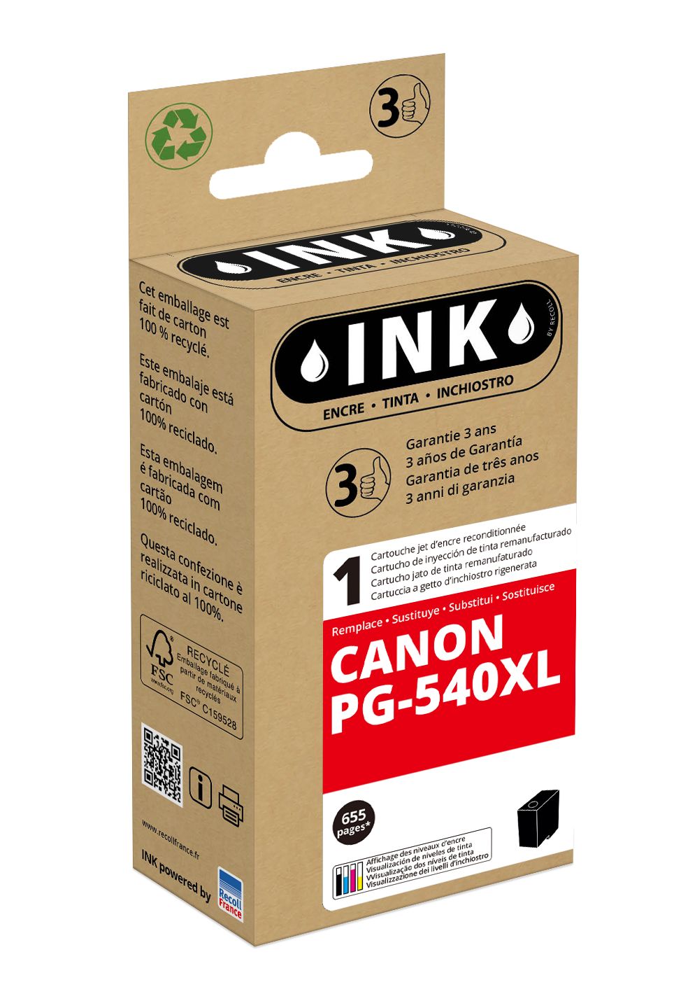 Cartouche compatible Canon PG-540XL - noir - ink