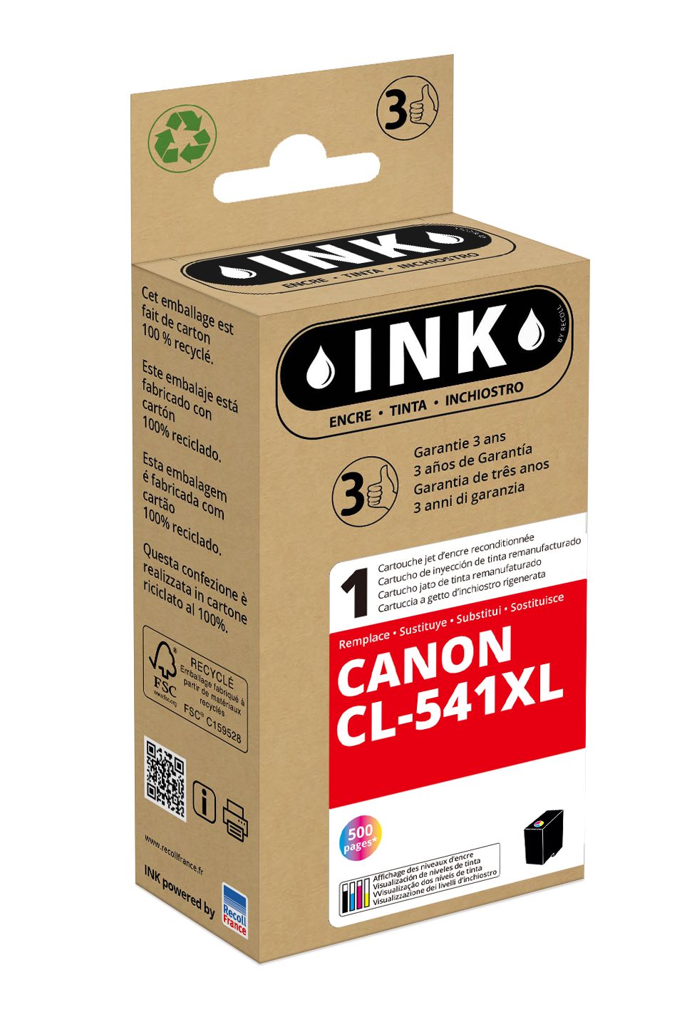 Cartouche compatible Canon CL-541XL - cyan, magenta, jaune - ink