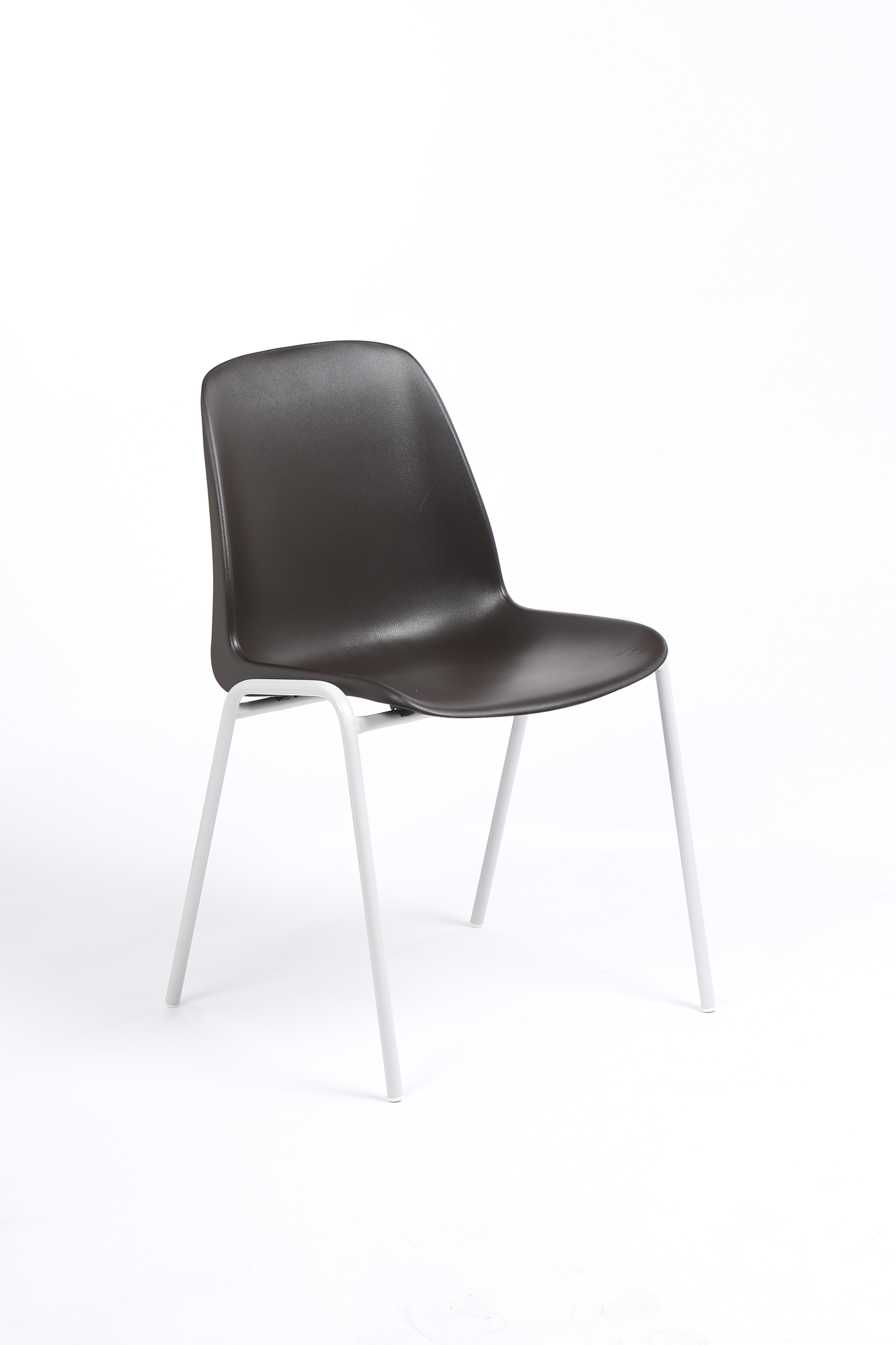 Chaise CHARLOTTE - pieds blancs sans accroche - marron