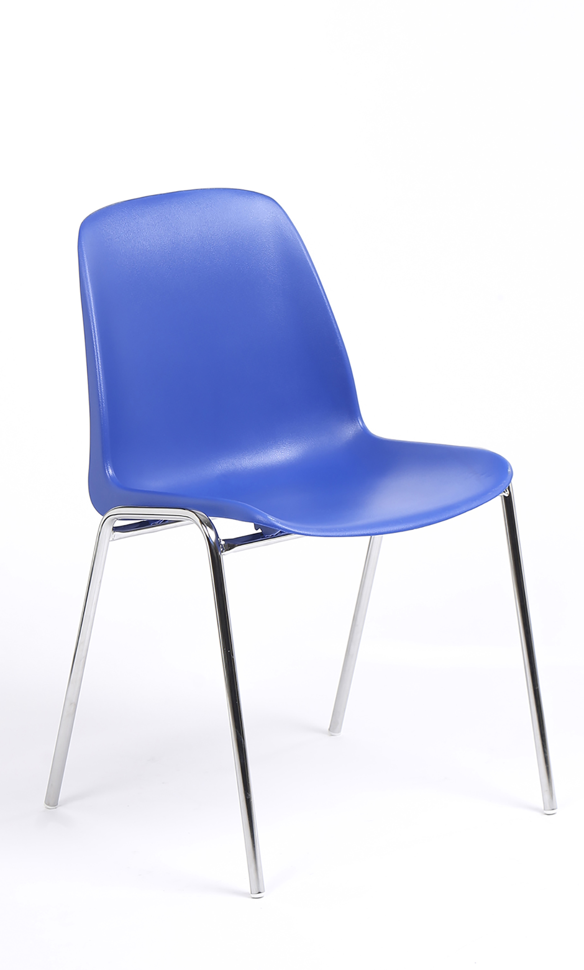 Chaise CHARLOTTE - pieds chromés sans accroche - coque M1 (non feu) - bleu