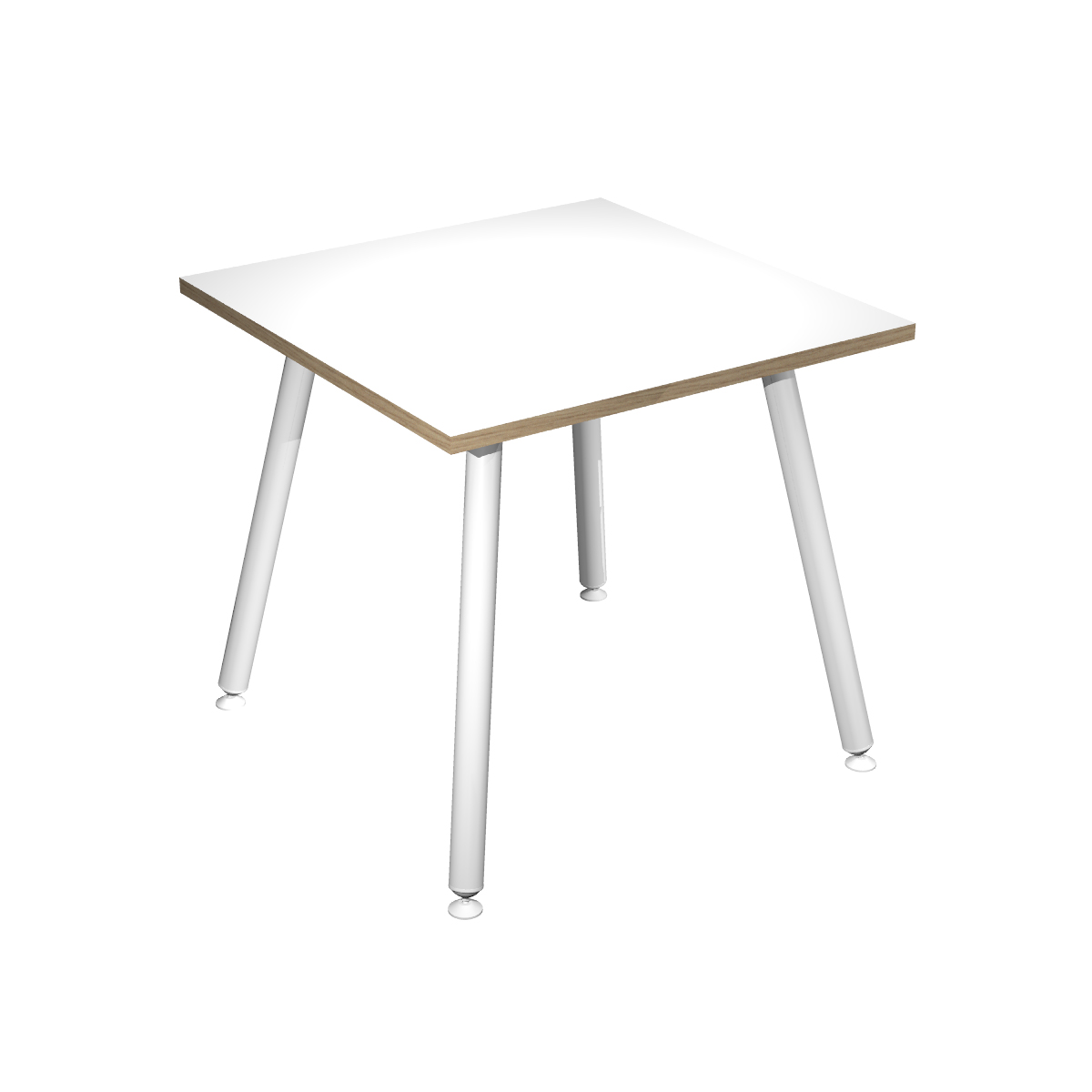 table haute leonardo 80 x 80 x 105 cm pieds métal blancs blanc