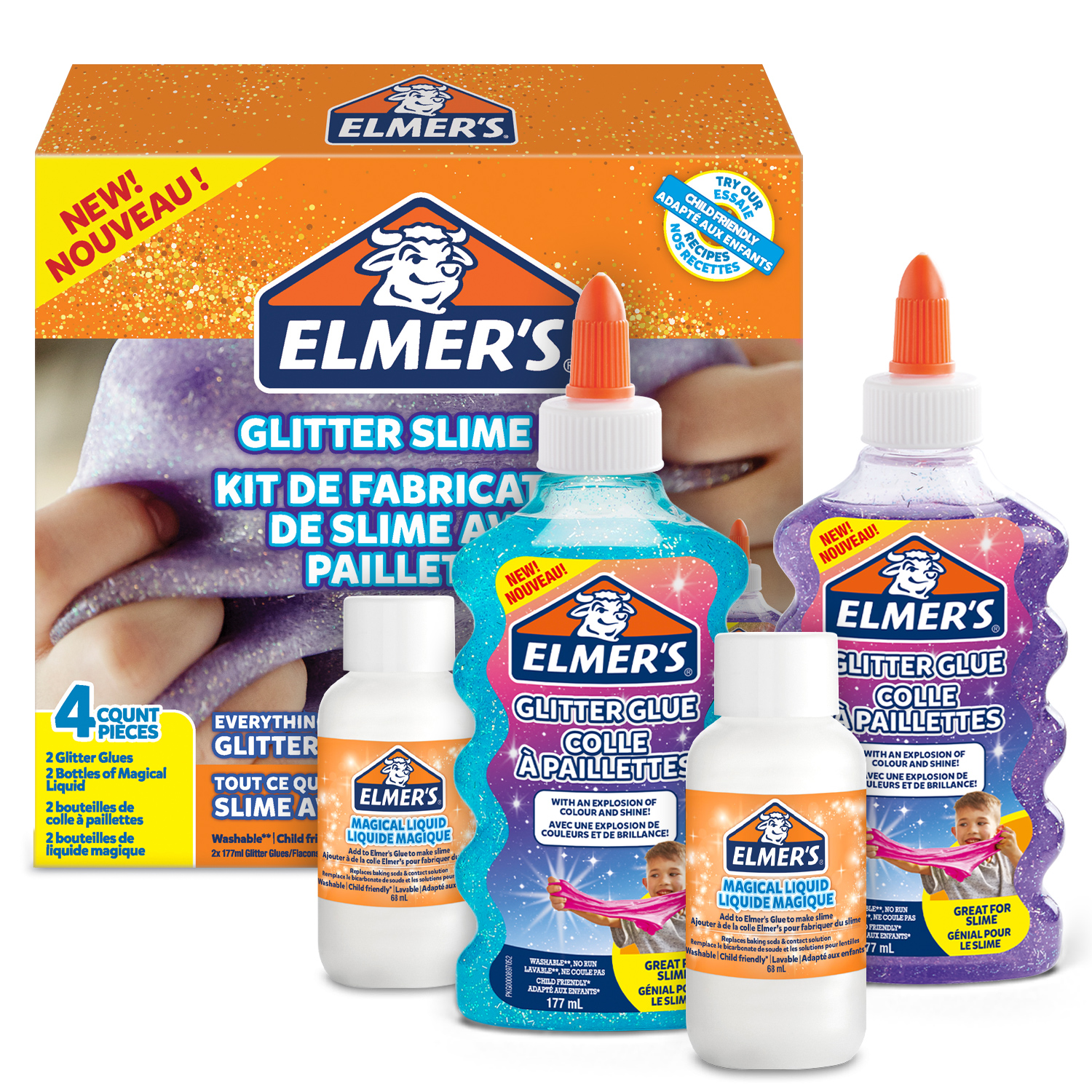 Elmer's colle liquide transparente lavable et adaptée aux enfants