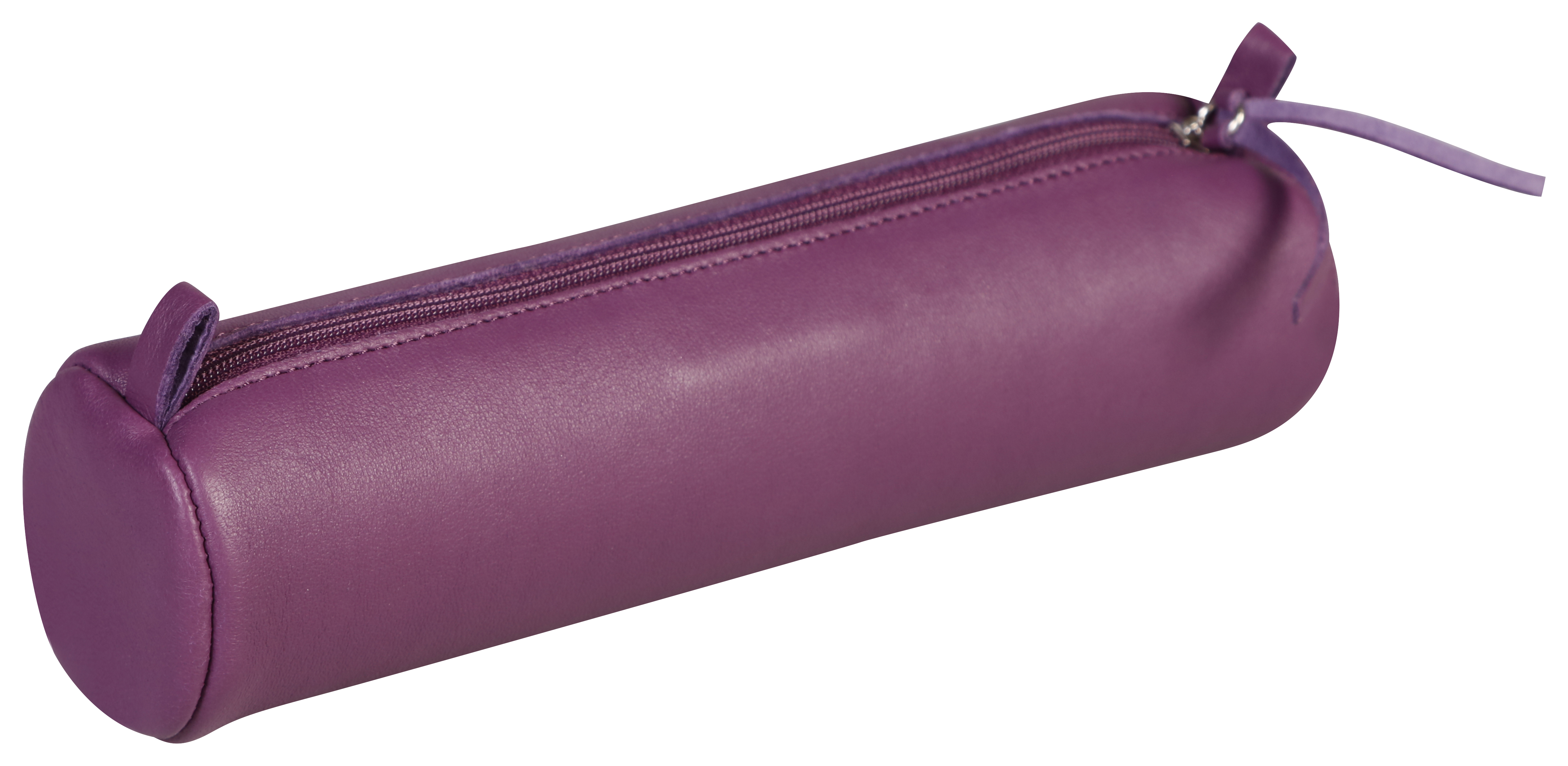 Clairefontaine - Trousse ronde - cuir teinté - violet