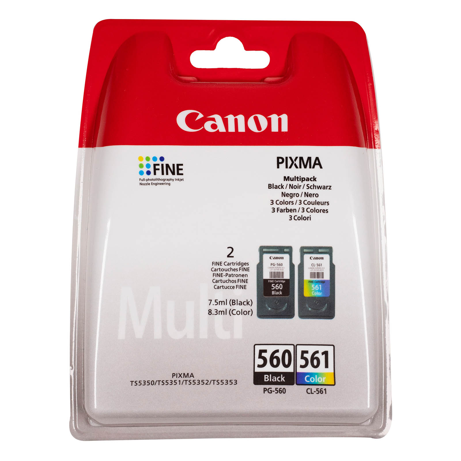 Coffret Canon Photo Cube incluant les cartouches d'encre PG-560 et CL-561  et du papier photo glacé Extra II PP-201 13 × 13 cm (40 feuilles) —  Boutique Canon Belgique