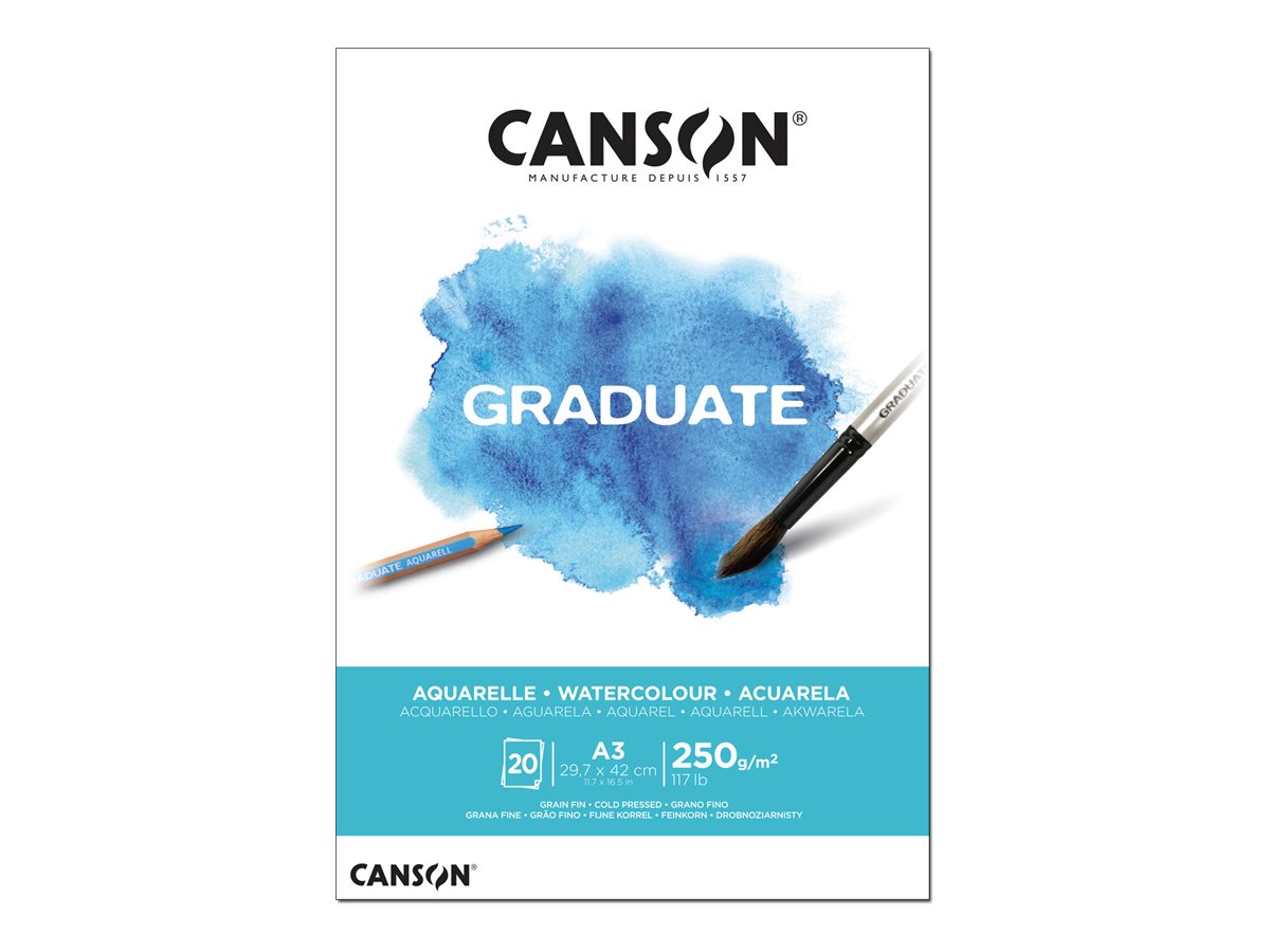 Canson Graduate - Bloc dessin - 20 feuilles - A4 - 120 gr - noir Pas Cher