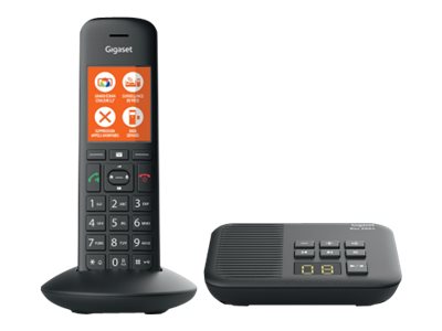 Gigaset C570A - téléphone sans fil - avec répondeur - noir