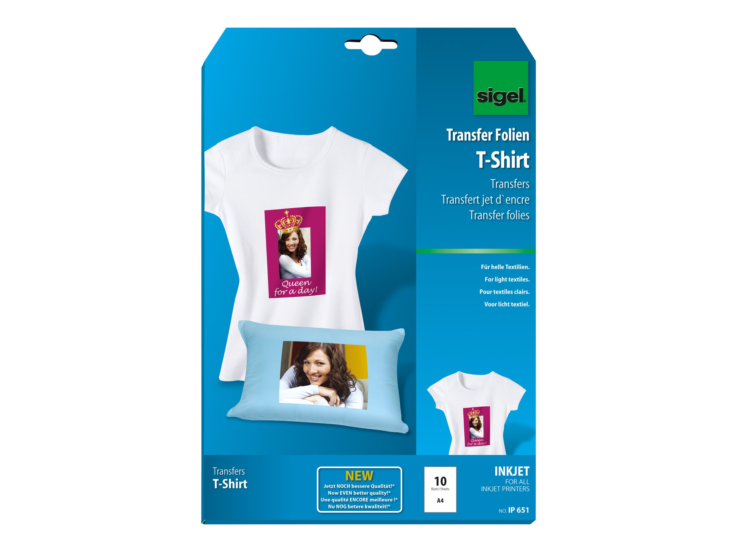 Papier Transfert pour Textile - Pochette 5 Feuilles A4 Papier Transfert  pour T-shirts et Textiles Clairs, Compatible Imprimante Laser, Impressions  