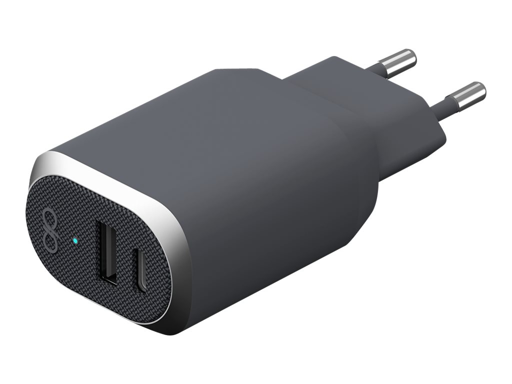 BigBen Force Power - chargeur secteur pour smartphone - 1 USB + 1 USB-C