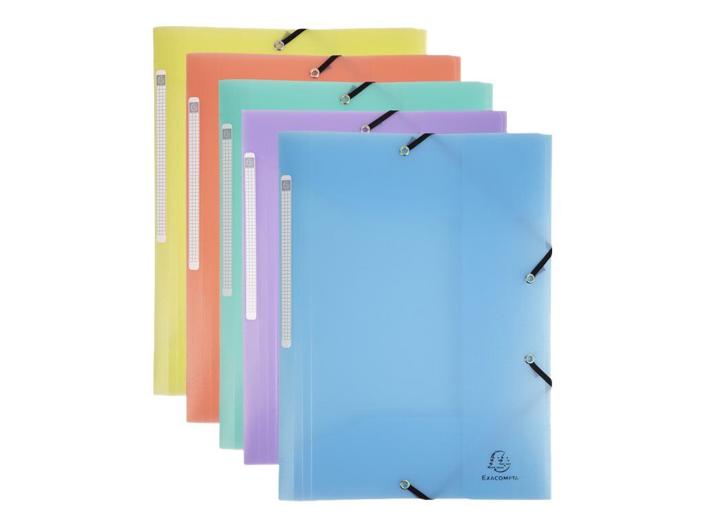 Pochette enveloppe Exacompta - Polypropylène - A4 - Bleu translucide  (paquet 5 unités) pas cher