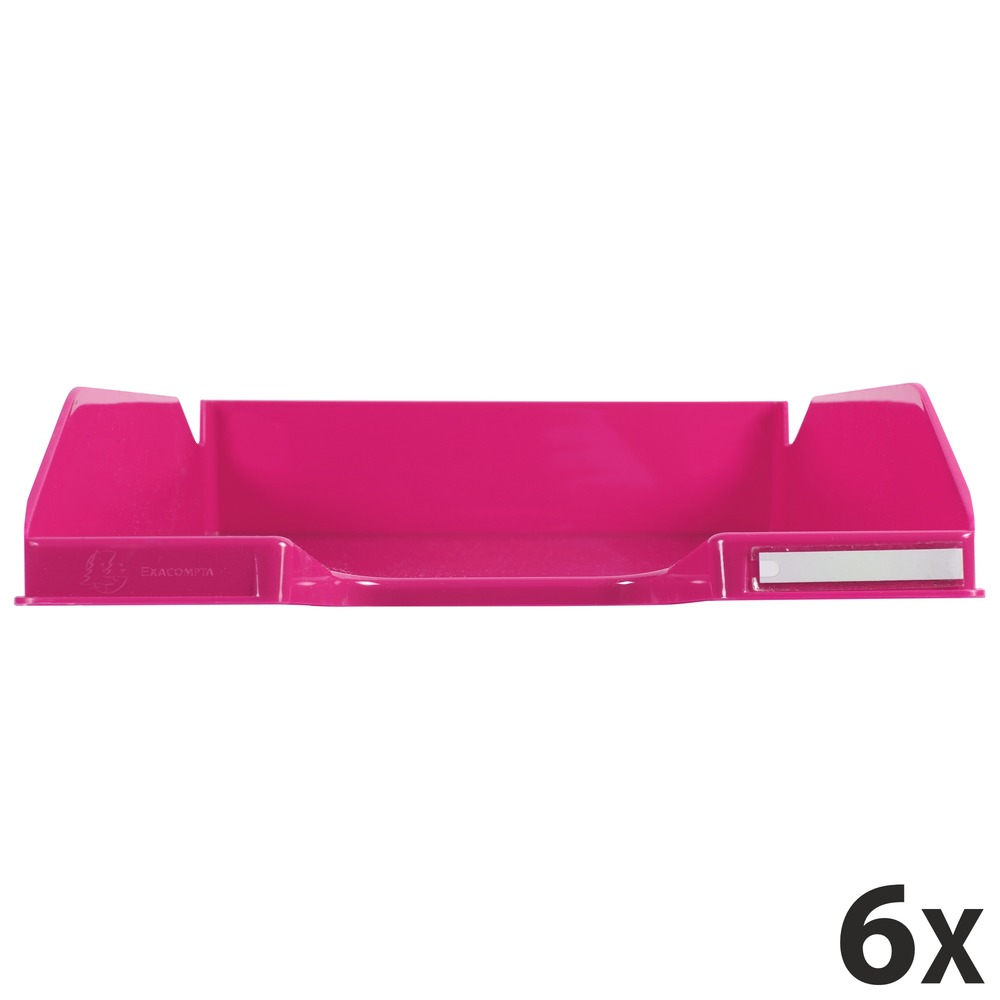 Exacompta COMBO Glossy - 6 Corbeilles à courrier framboise