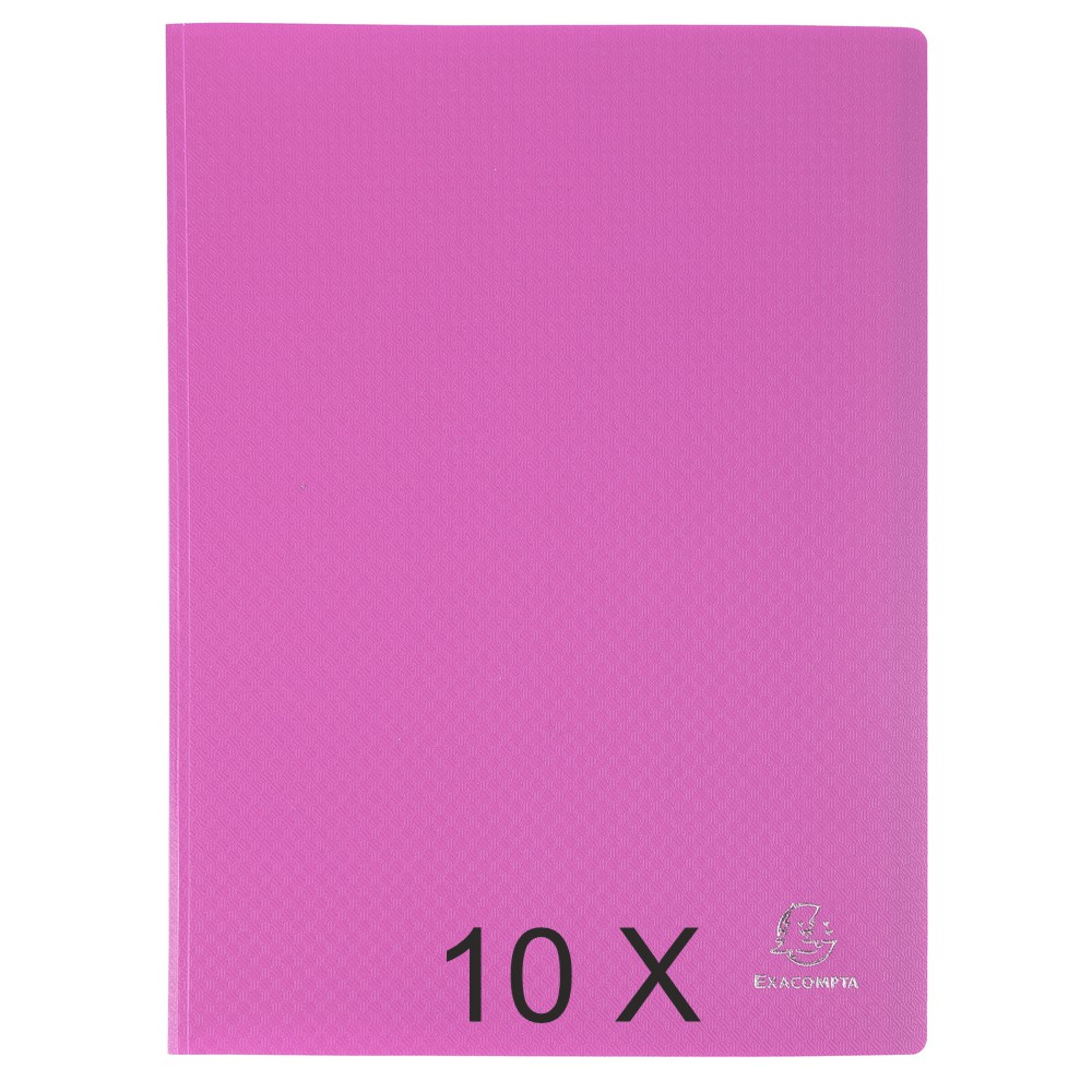 Opak 10 Porte vues 100 vues A4 rose Pas Cher Bureau Vallée