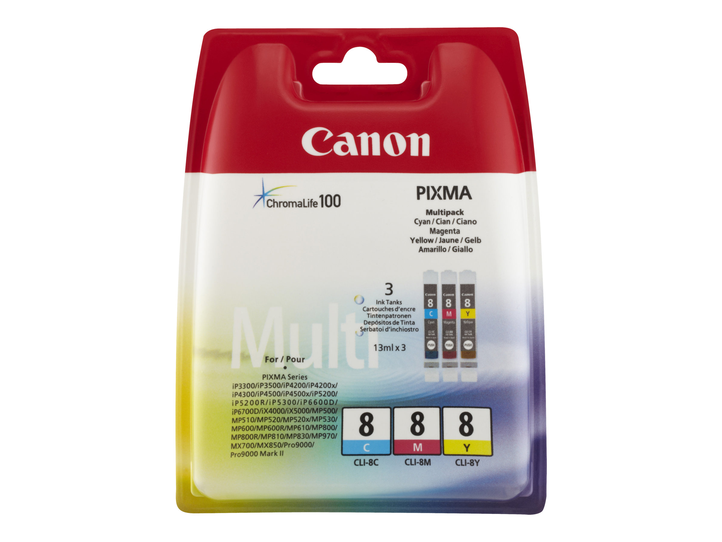 Canon CLI-8 - Pack de 3 - cyan, magenta, jaune - cartouche d'encre originale