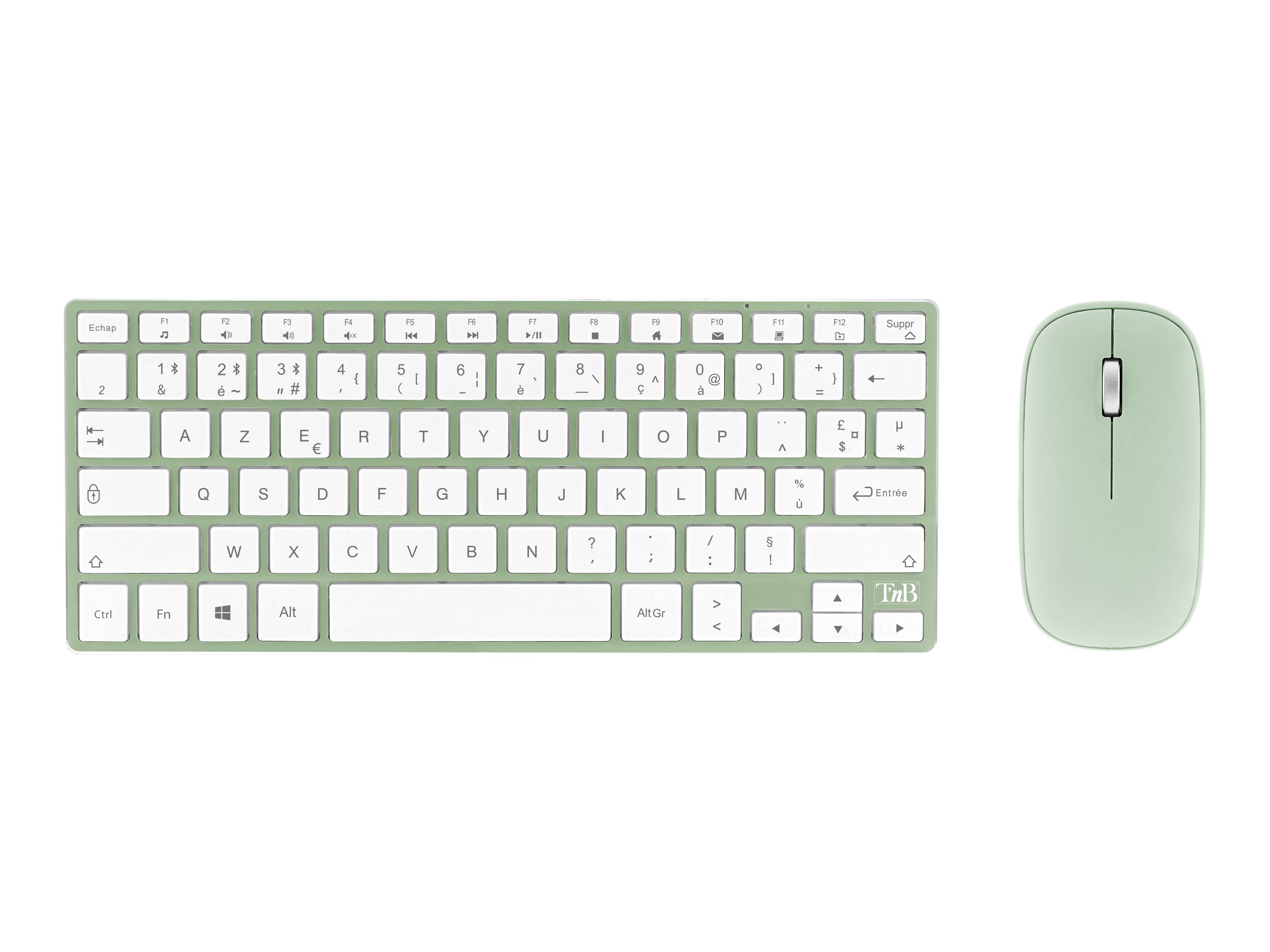 T'nB iClick - ensemble clavier sans fil et souris sans fil - vert Pas Cher  | Bureau Vallée