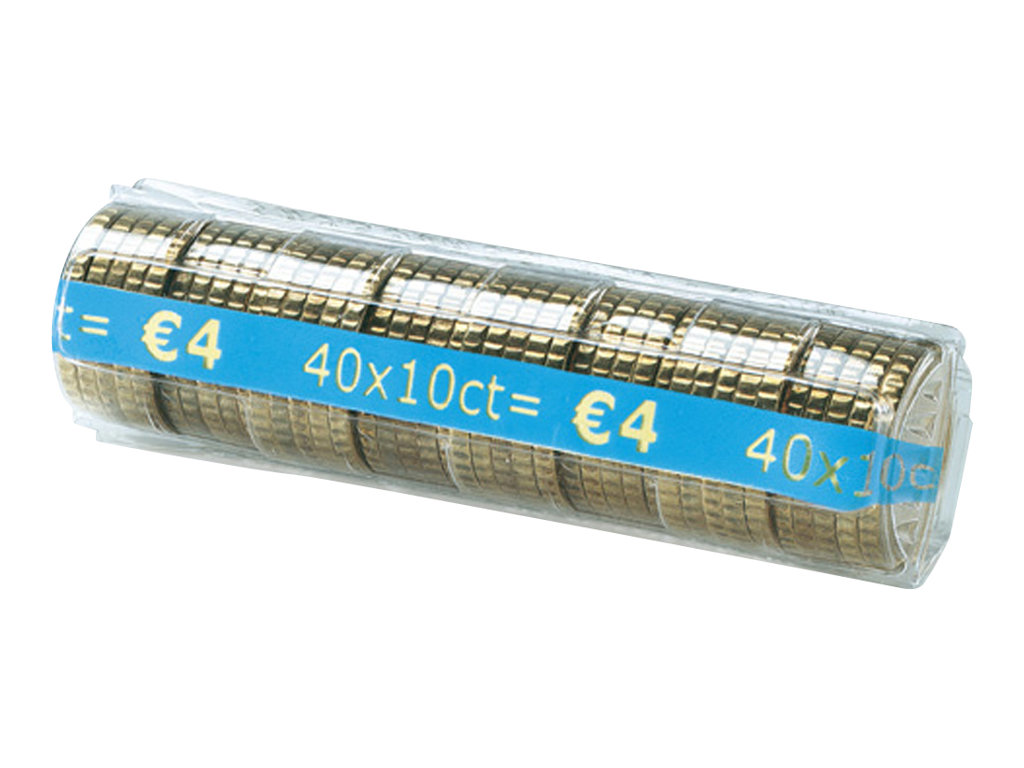Reskal - Tube pour pièces de monnaie - 40 x €0.1 - transparent