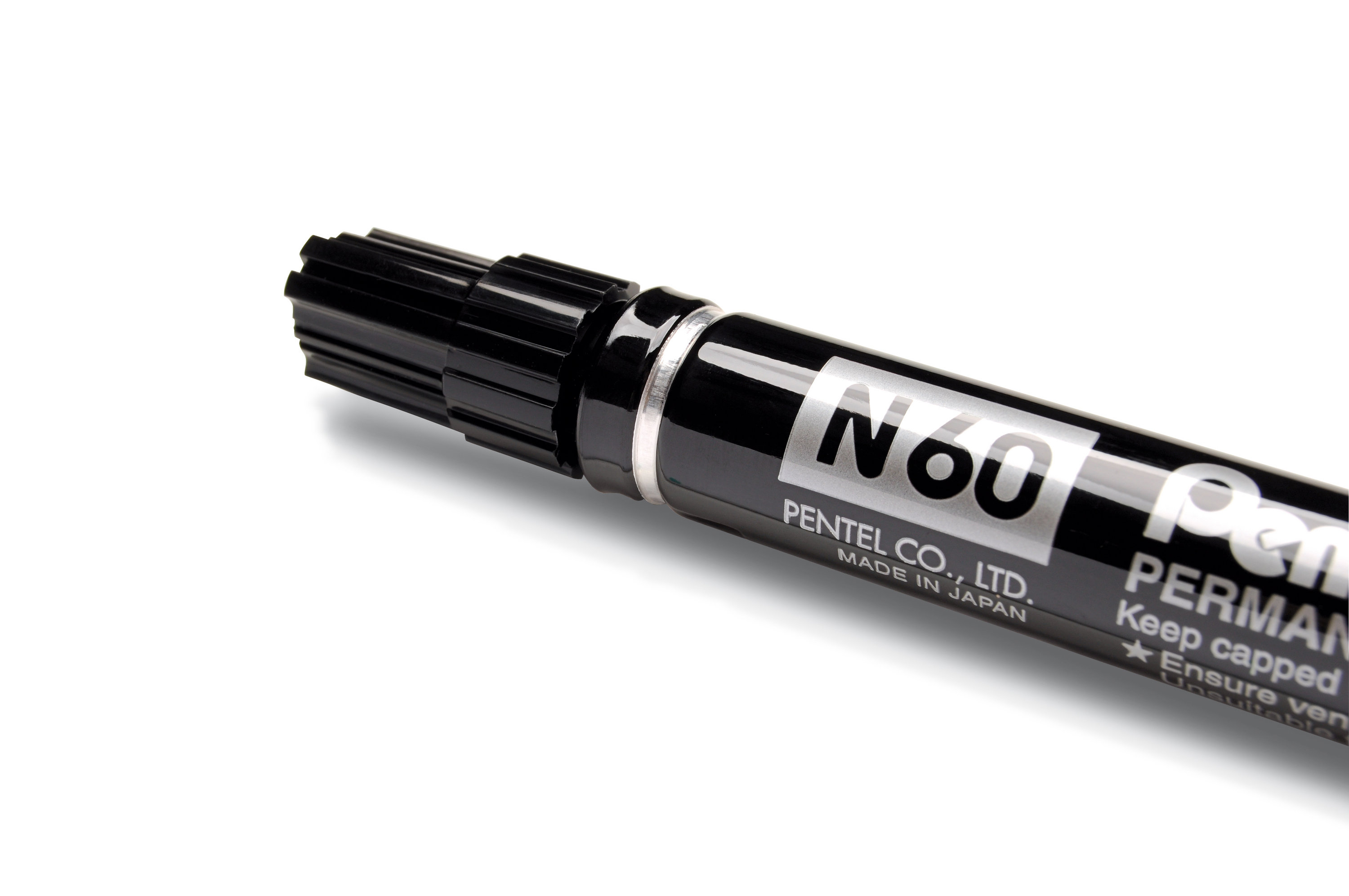 Pentel PEN N60 - Marqueur permanent - pointe biseau - noir
