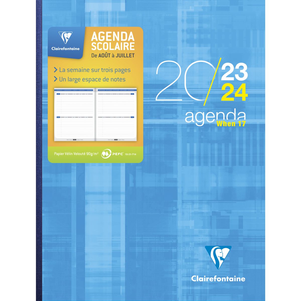 Agenda When - 1 semaine sur 2 pages - A4 (21 x 29,7 cm) - disponible dans  différentes couleurs - Exacompta Pas Cher