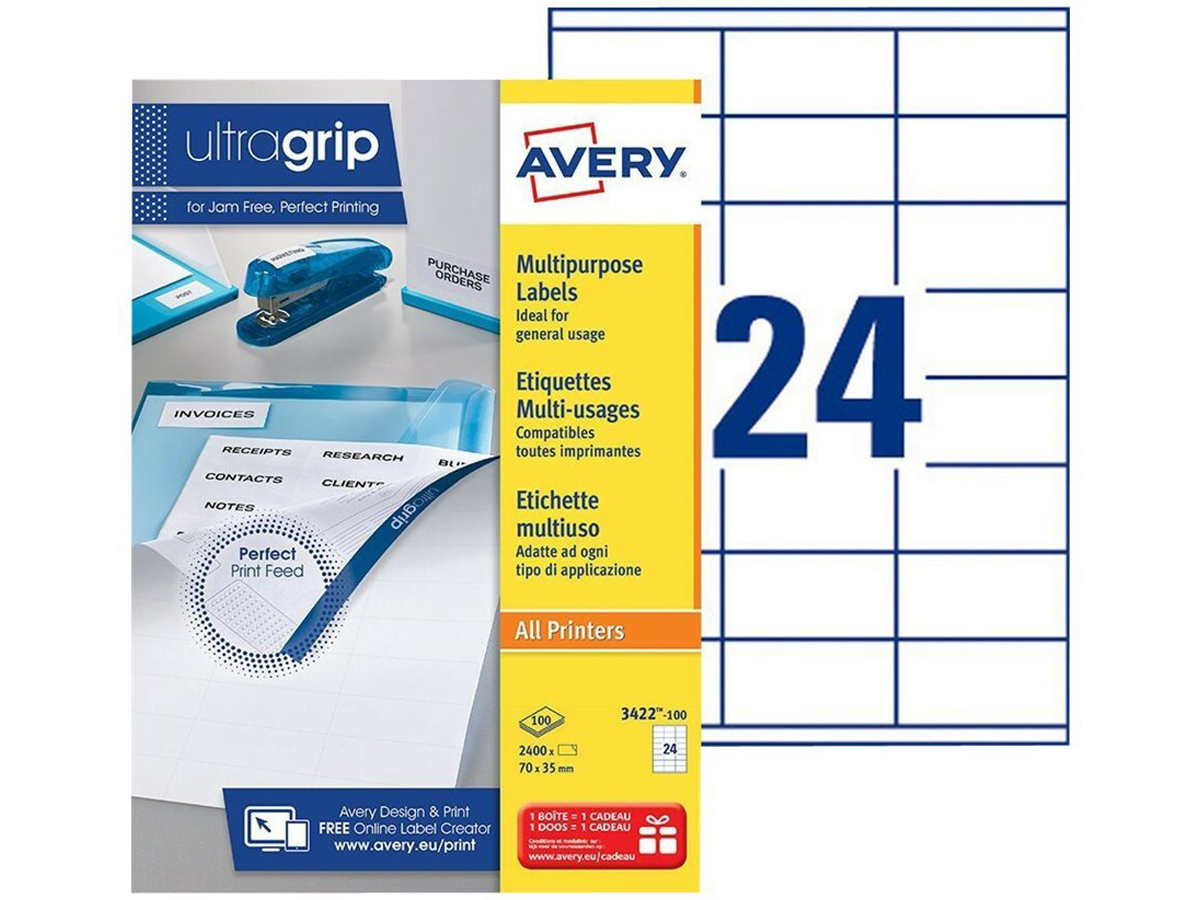 Avery MultiPurpose Labels étiquettes multiemploi 2400 étiquette(s