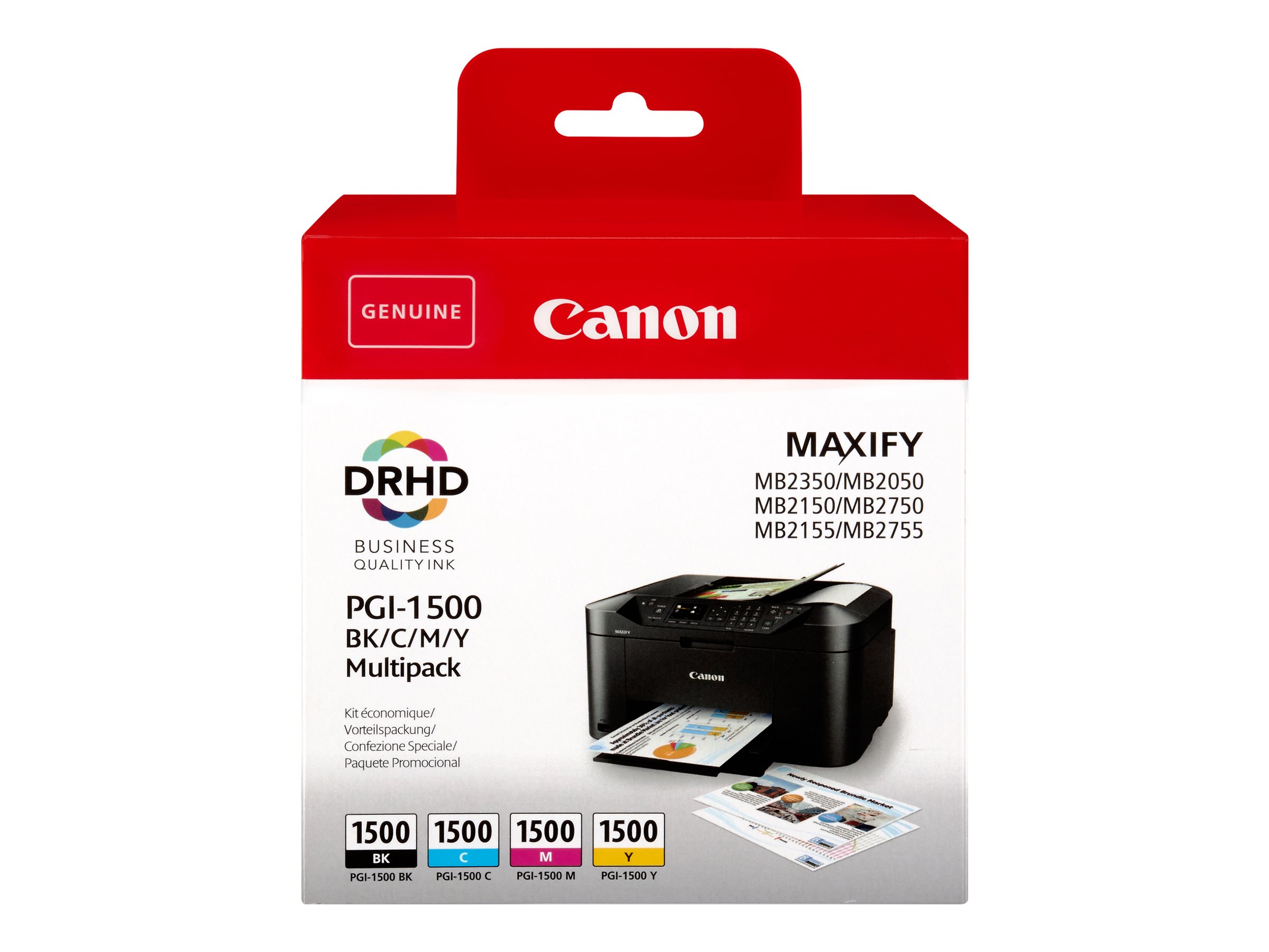 Canon PGI-1500 - Pack de 4 - noir, cyan, magenta, jaune - cartouche d'encre originale