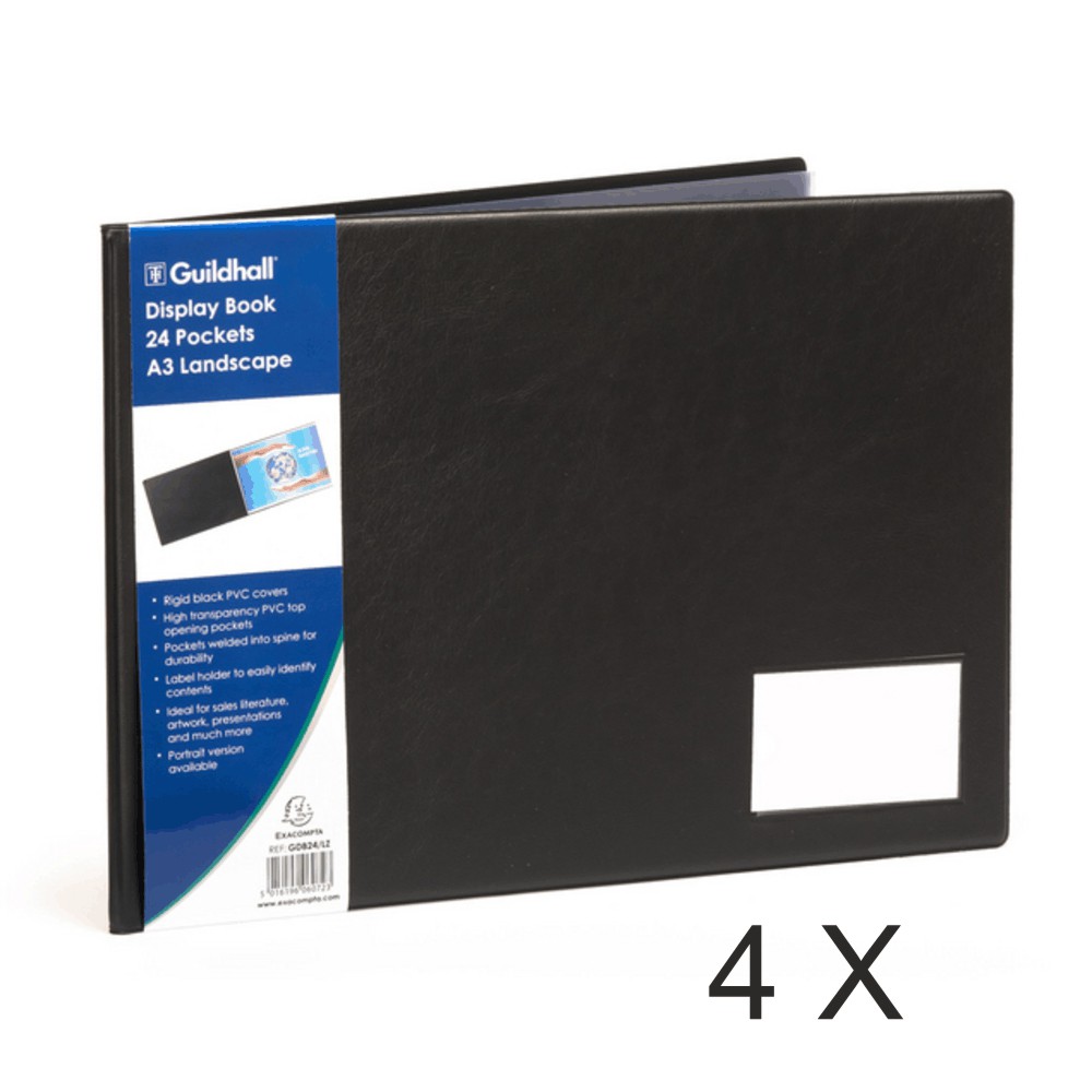 Porte-vues Favorit Matrix 40 Pochettes – Format Intérieur 22x30cm, Couverture Noire Avec Fenêtre Personnalisable