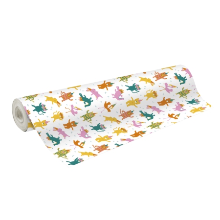 Papel de regalo con estrellas y confeti de 2 x 0,70 m - 1 unidad por 0,95