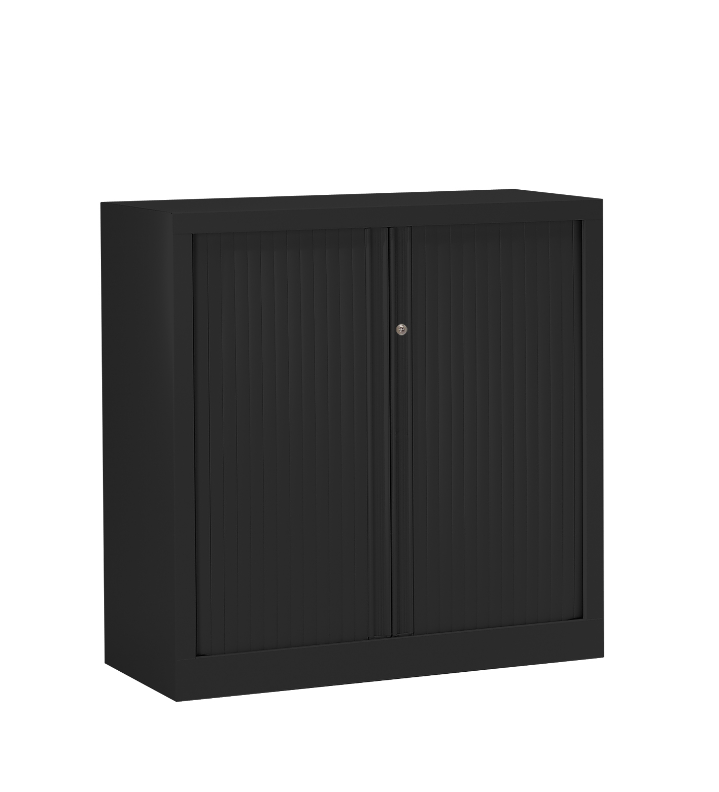 Armoire basse monobloc à rideaux ETIC 100 x 120 cm noir Pas Cher